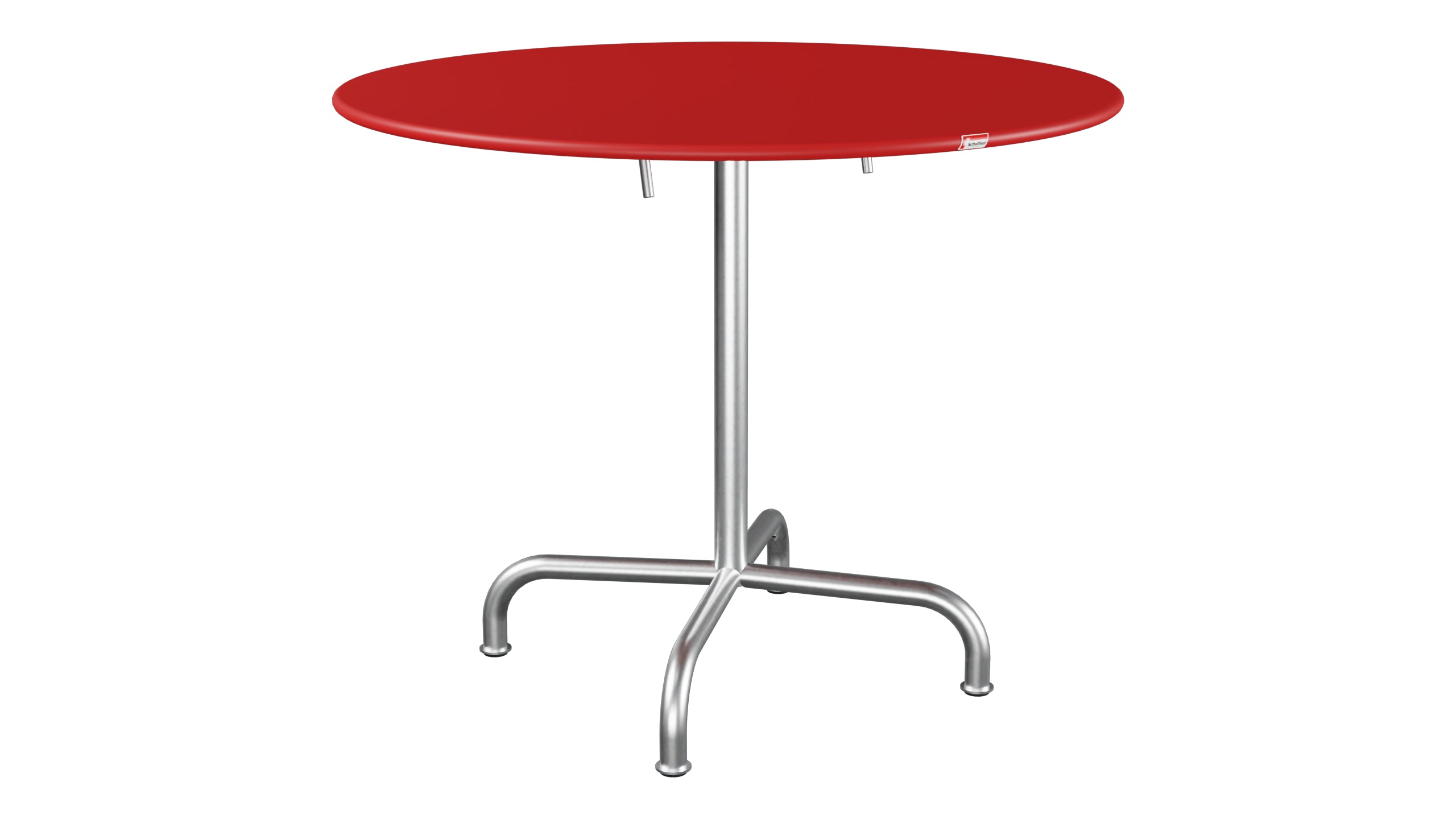 Rigi Metall-Gartentisch ø90 klappbar in Rot präsentiert im Onlineshop von KAQTU Design AG. Gartentisch ist von Schaffner