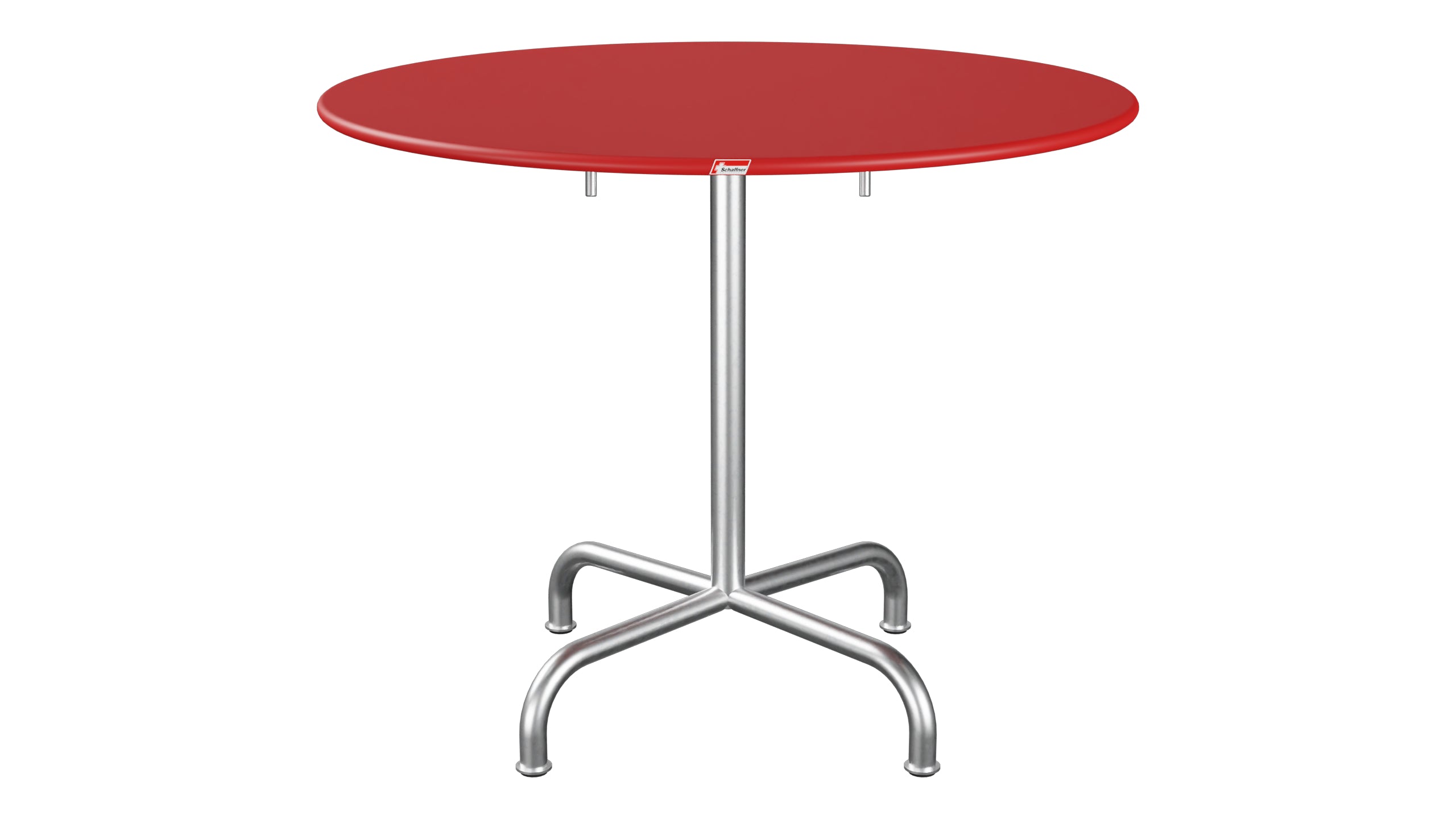 Rigi Metall-Gartentisch ø90 klappbar in Rot präsentiert im Onlineshop von KAQTU Design AG. Gartentisch ist von Schaffner