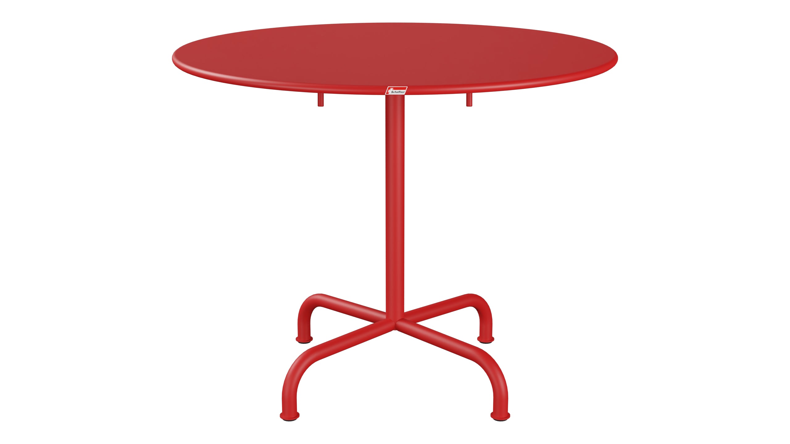 Rigi Metall-Gartentisch ø90 klappbar in Rot präsentiert im Onlineshop von KAQTU Design AG. Gartentisch ist von Schaffner