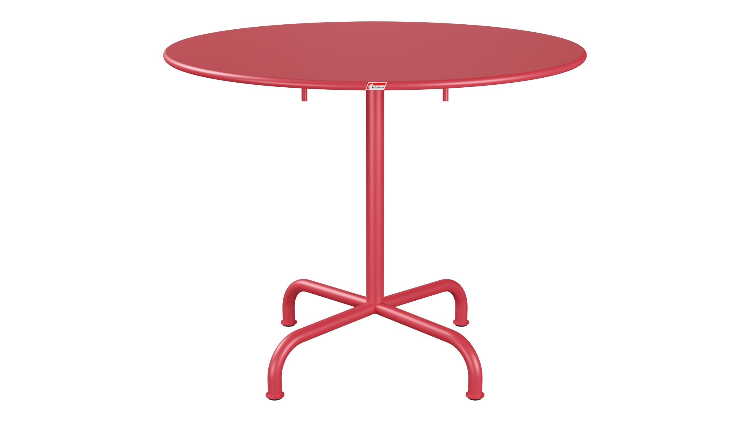 Rigi Metall-Gartentisch ø90 klappbar in Ahornrot präsentiert im Onlineshop von KAQTU Design AG. Gartentisch ist von Schaffner