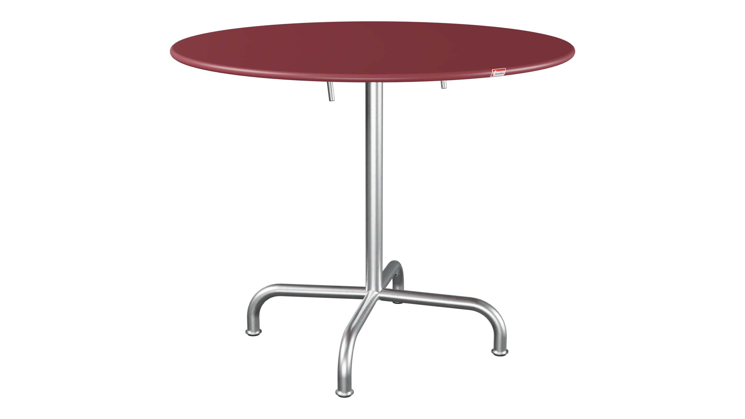 Rigi Metall-Gartentisch ø90 klappbar in Bordeaux präsentiert im Onlineshop von KAQTU Design AG. Gartentisch ist von Schaffner