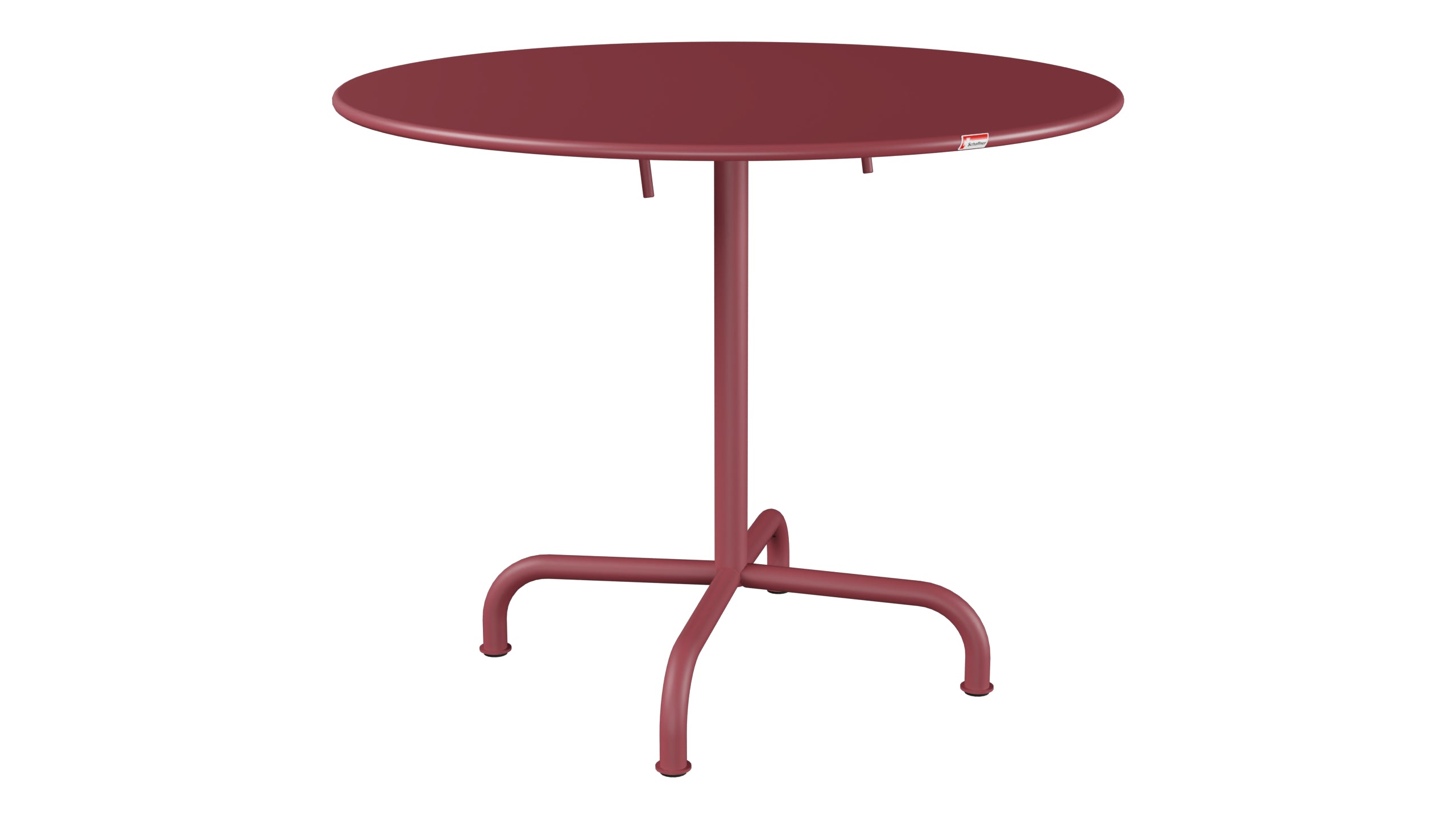 Rigi Metall-Gartentisch ø90 klappbar in Bordeaux präsentiert im Onlineshop von KAQTU Design AG. Gartentisch ist von Schaffner