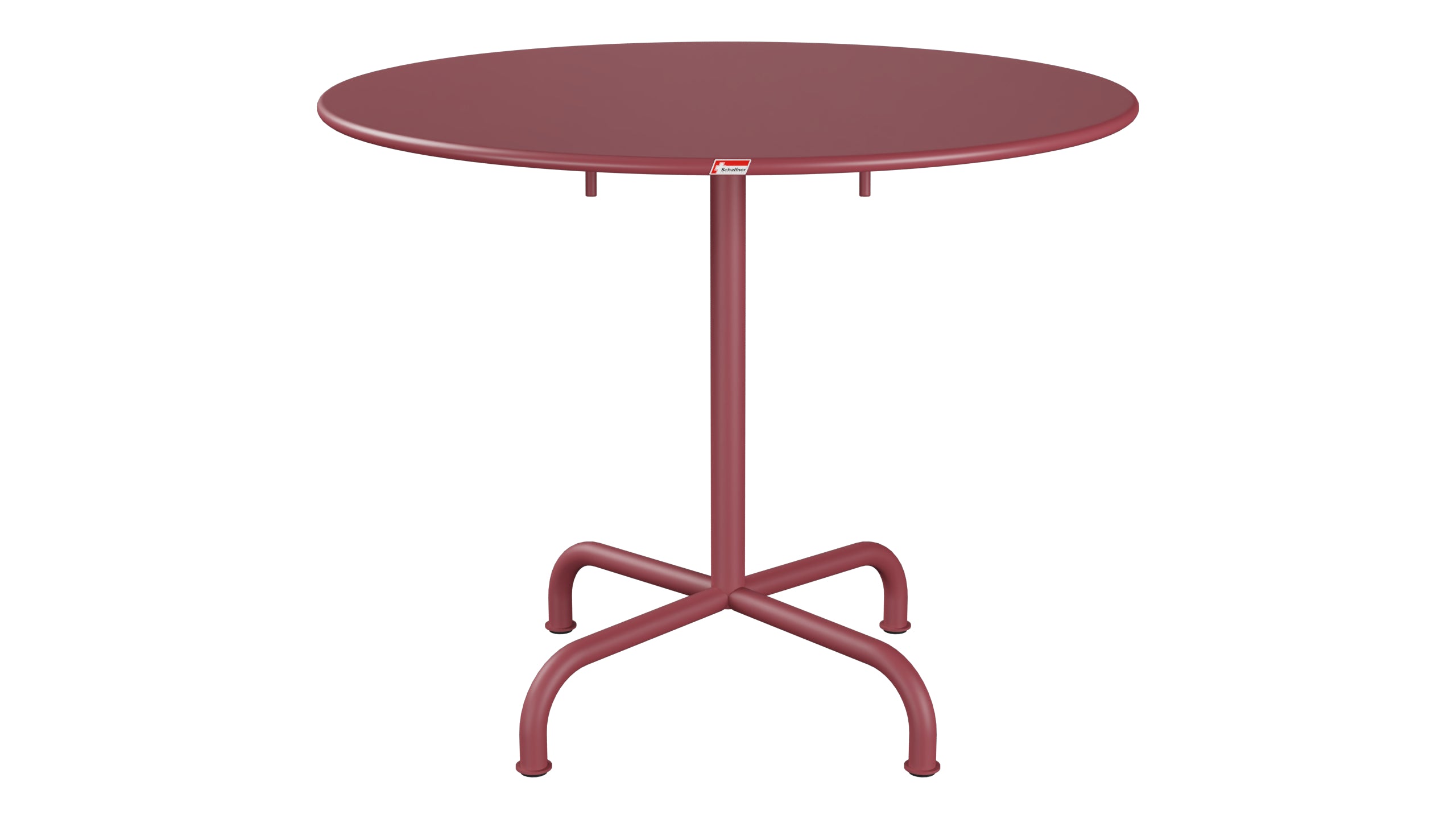 Rigi Metall-Gartentisch ø90 klappbar in Bordeaux präsentiert im Onlineshop von KAQTU Design AG. Gartentisch ist von Schaffner