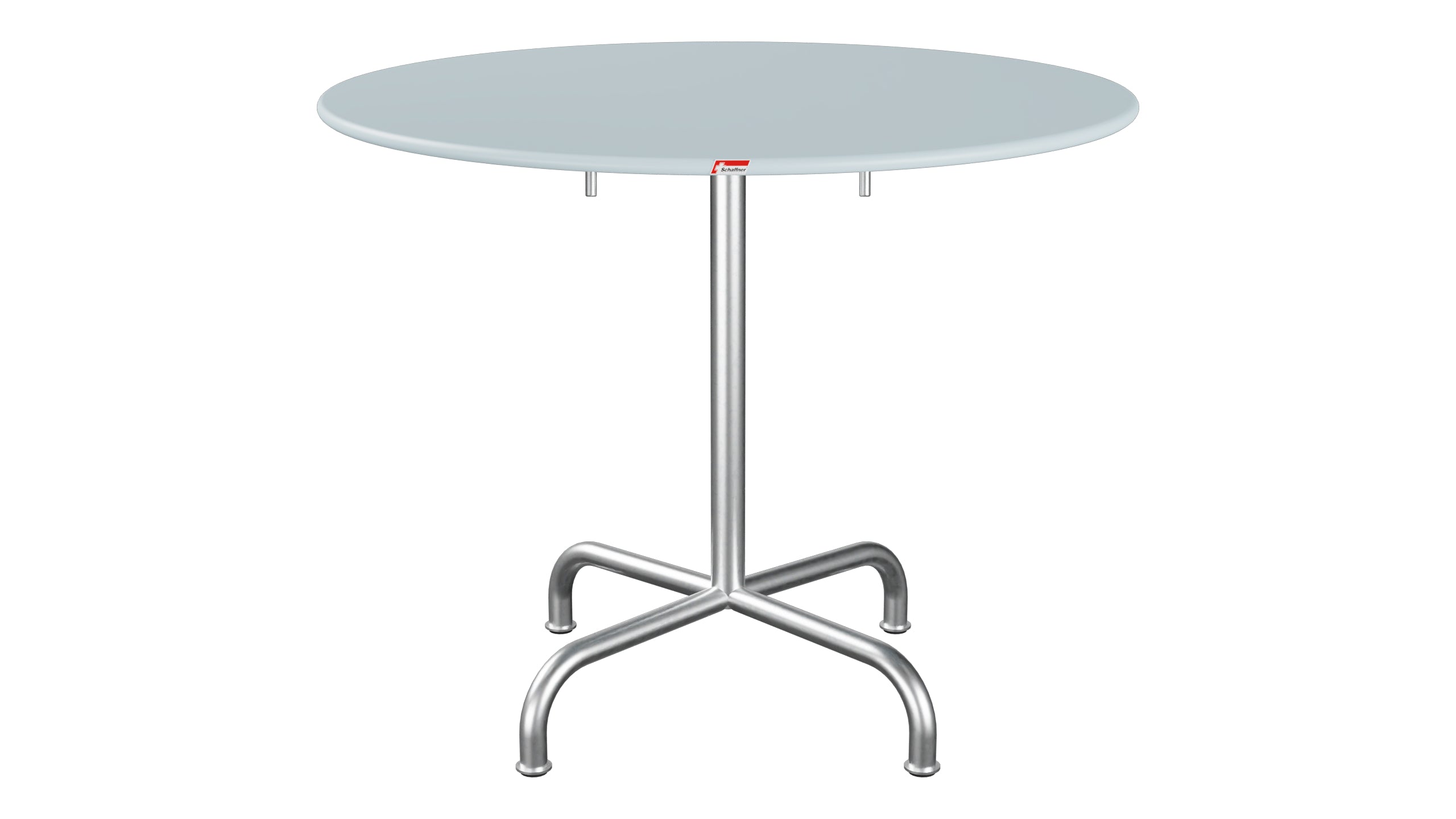 Rigi Metall-Gartentisch ø90 klappbar in Pastellblau präsentiert im Onlineshop von KAQTU Design AG. Gartentisch ist von Schaffner
