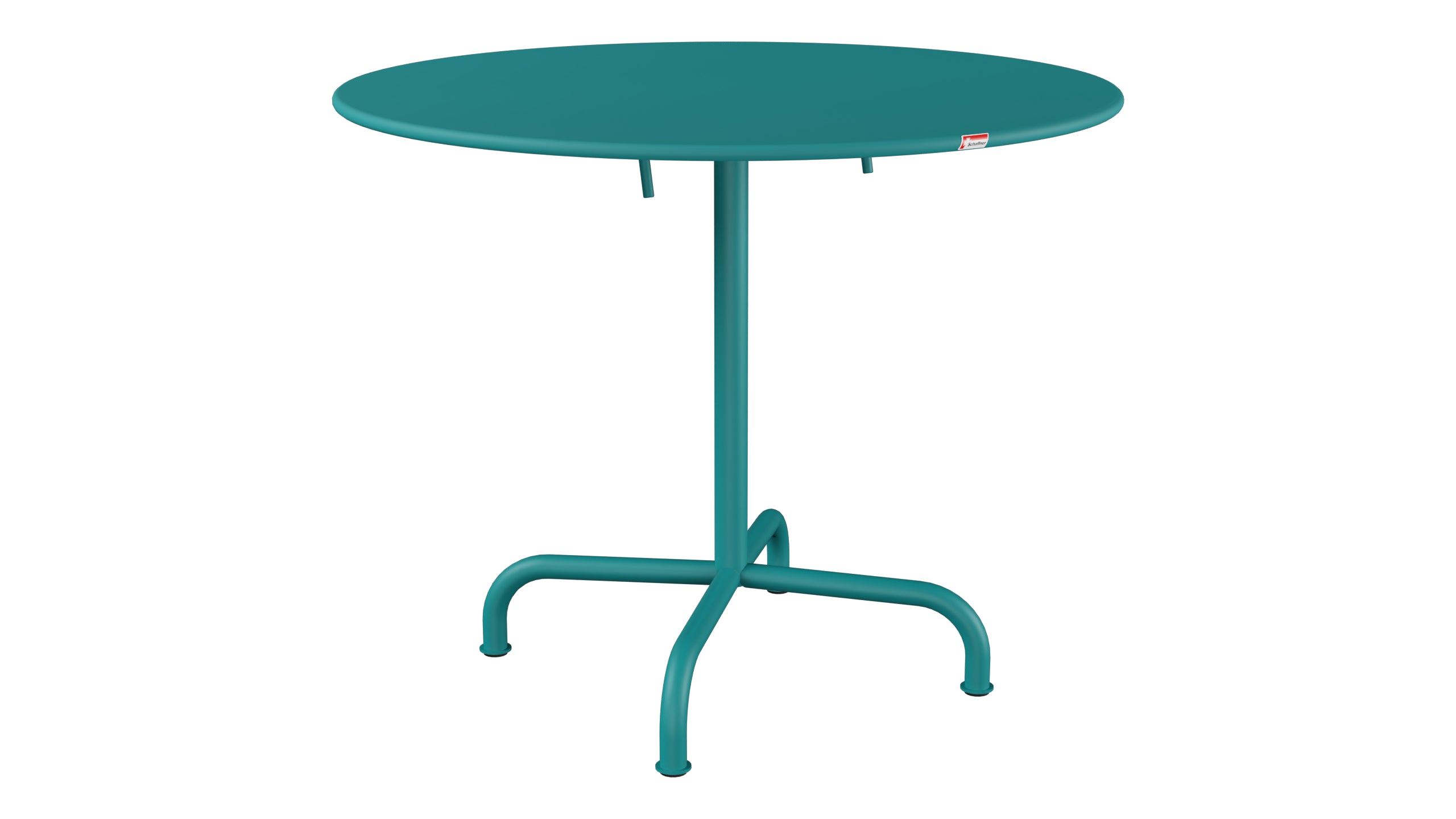 Rigi Metall-Gartentisch ø90 klappbar in Kaliblau präsentiert im Onlineshop von KAQTU Design AG. Gartentisch ist von Schaffner
