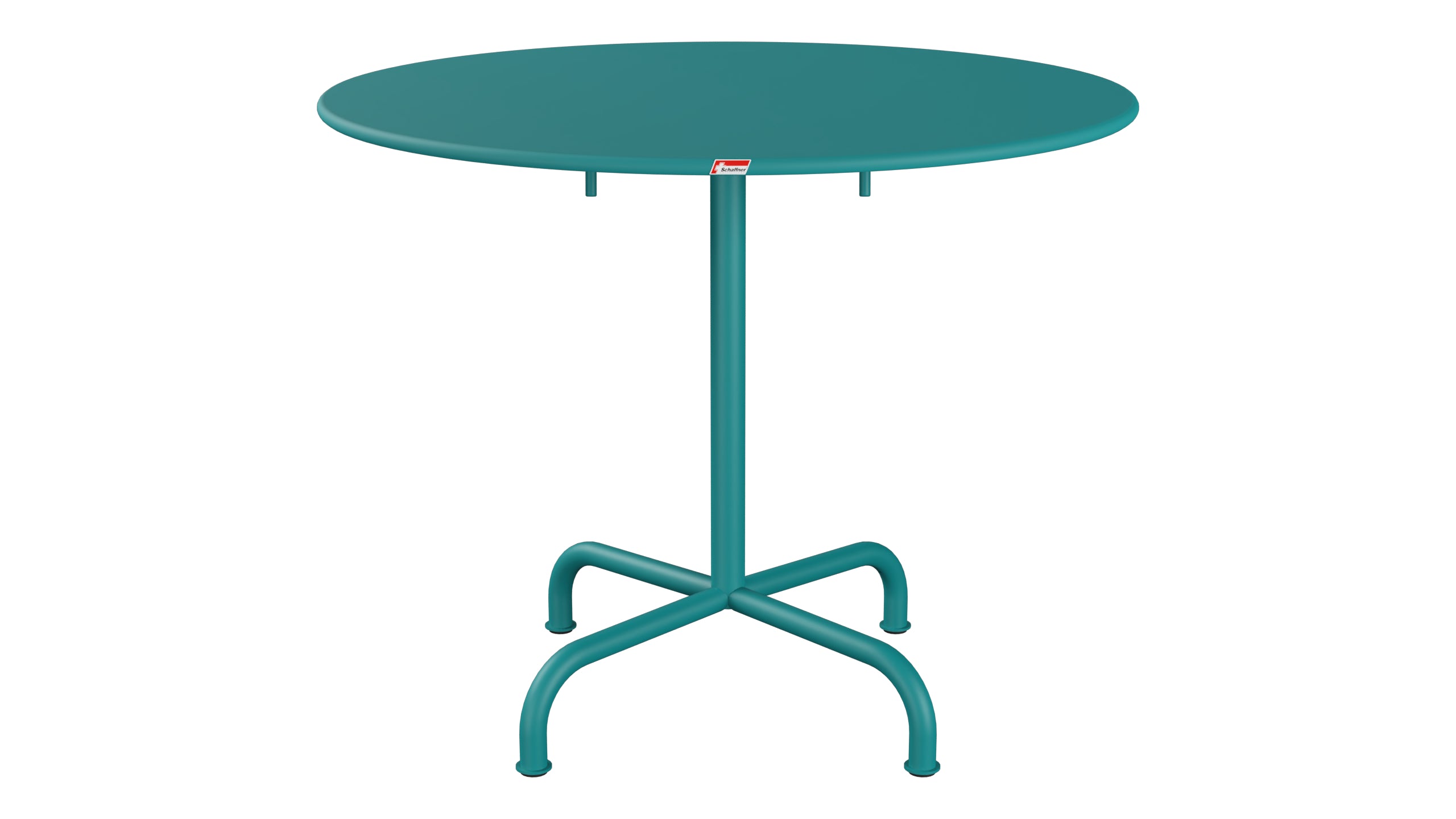 Rigi Metall-Gartentisch ø90 klappbar in Kaliblau präsentiert im Onlineshop von KAQTU Design AG. Gartentisch ist von Schaffner