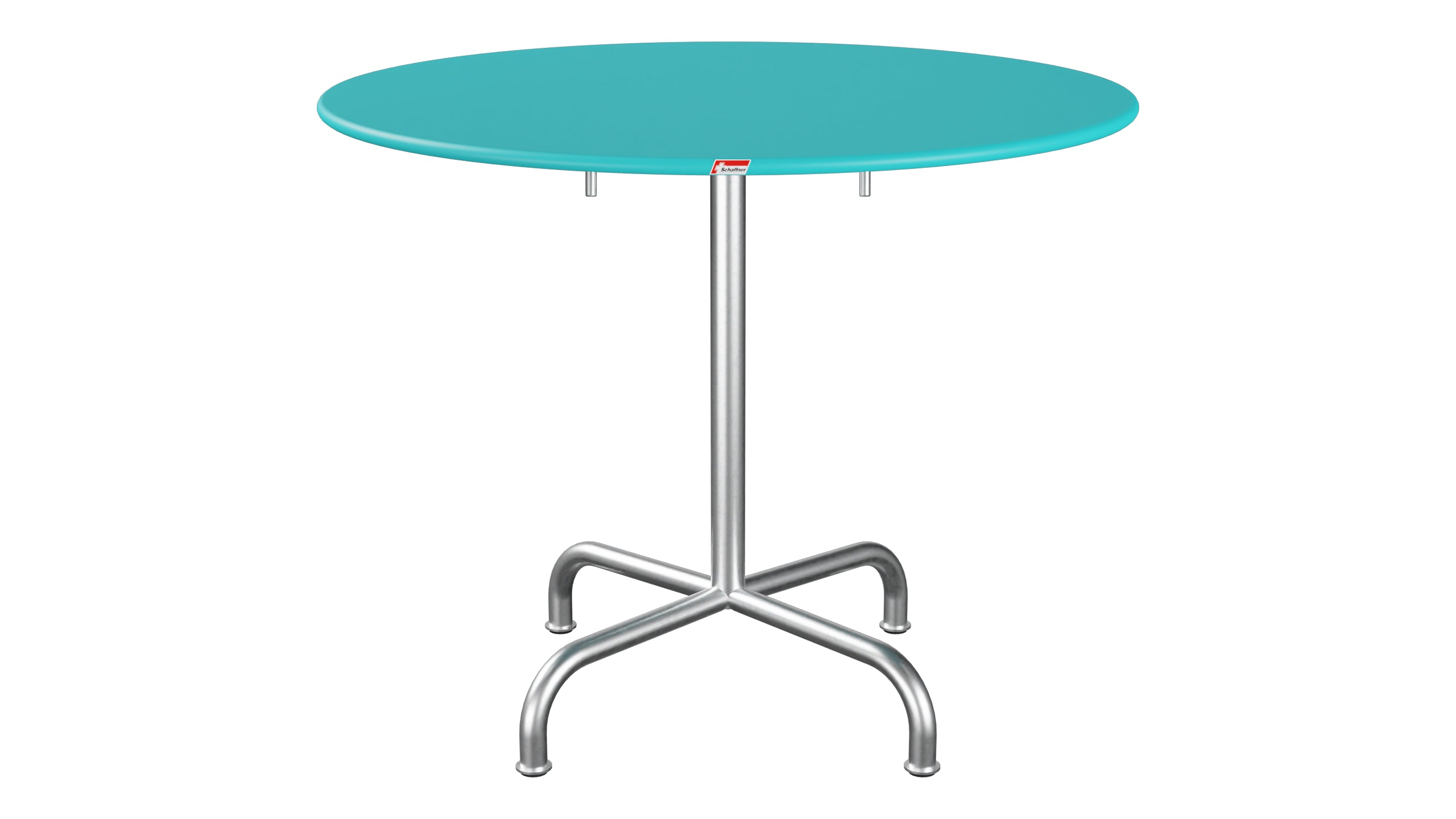 Rigi Metall-Gartentisch ø90 klappbar in Türkis präsentiert im Onlineshop von KAQTU Design AG. Gartentisch ist von Schaffner