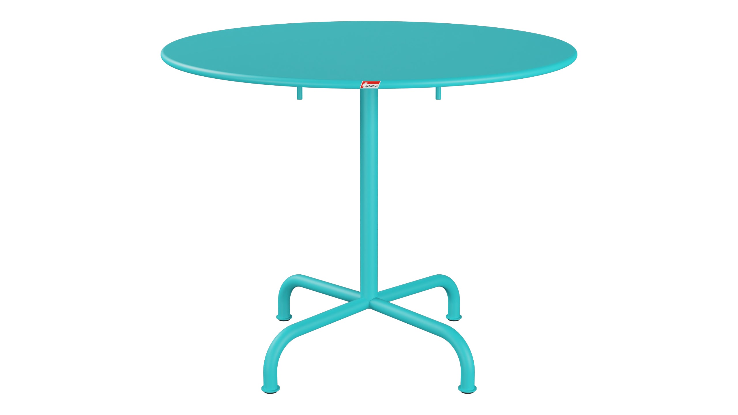 Rigi Metall-Gartentisch ø90 klappbar in Türkis präsentiert im Onlineshop von KAQTU Design AG. Gartentisch ist von Schaffner