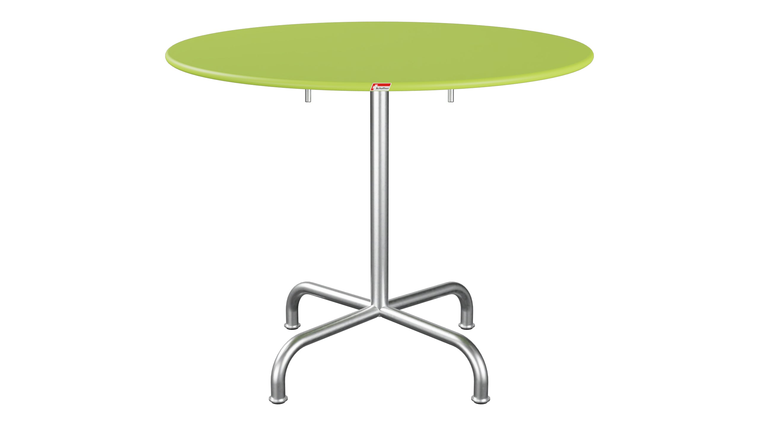 Rigi Metall-Gartentisch ø90 klappbar in Hellgrün präsentiert im Onlineshop von KAQTU Design AG. Gartentisch ist von Schaffner