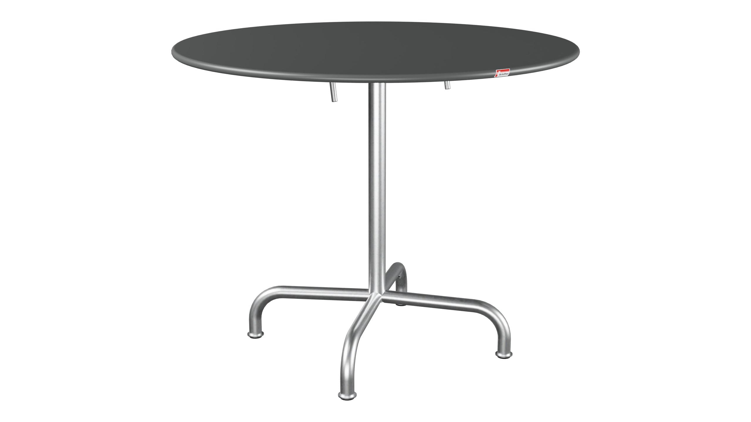 Rigi Metall-Gartentisch ø90 klappbar in Graphit präsentiert im Onlineshop von KAQTU Design AG. Gartentisch ist von Schaffner