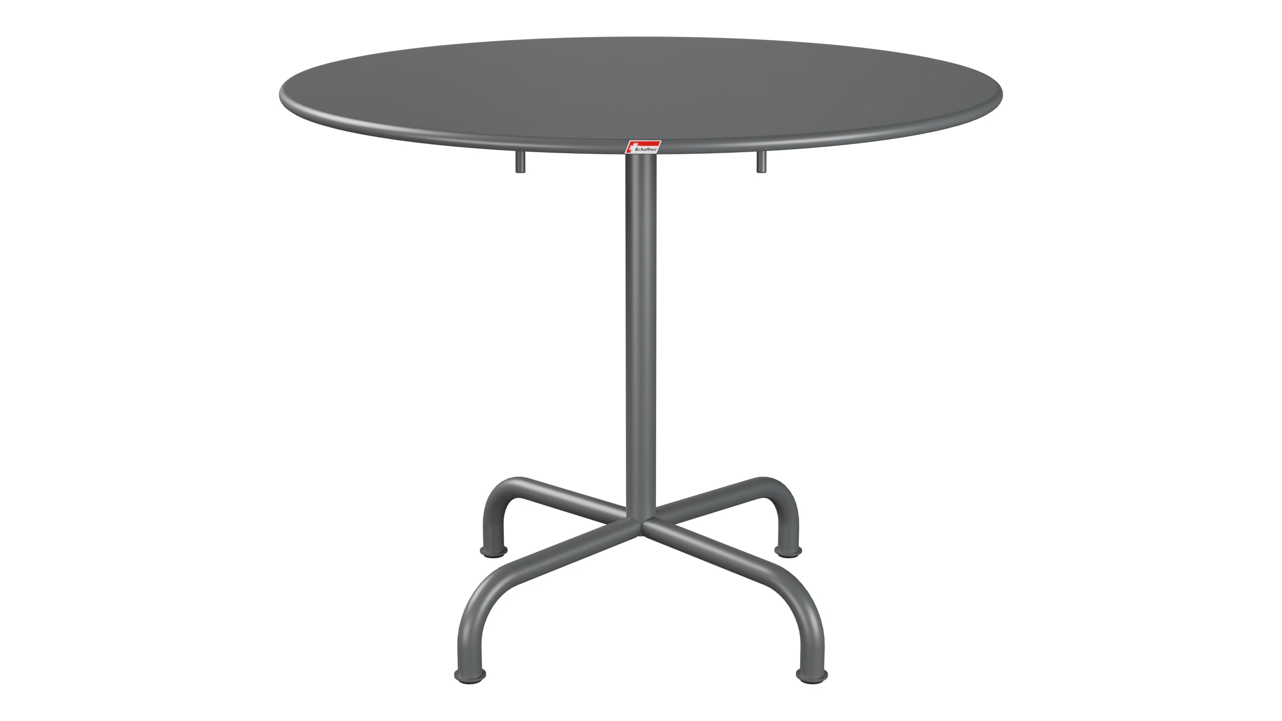 Rigi Metall-Gartentisch ø90 klappbar in Graphit präsentiert im Onlineshop von KAQTU Design AG. Gartentisch ist von Schaffner
