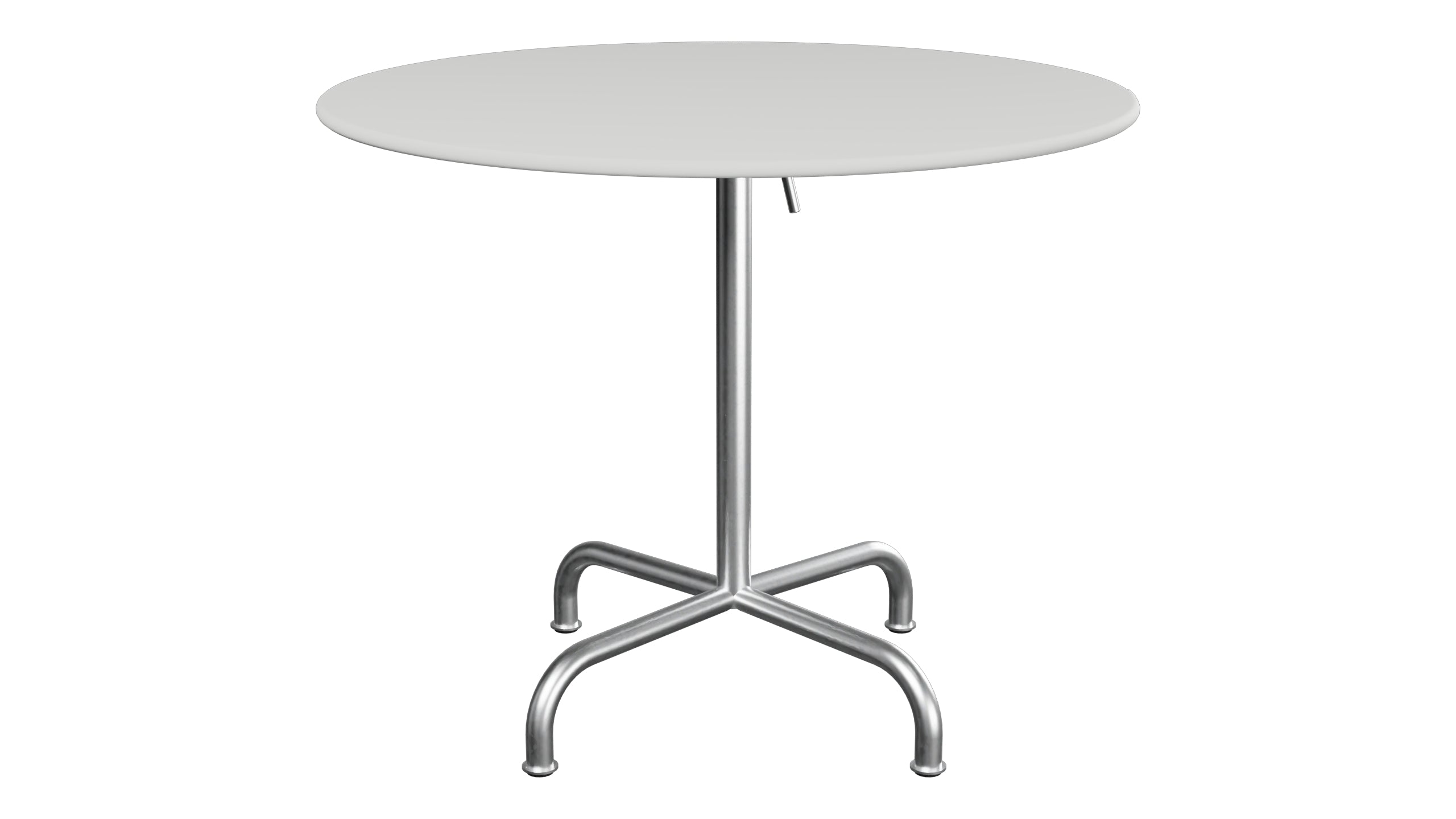 Rigi Metall-Gartentisch ø90 klappbar in Alusilber präsentiert im Onlineshop von KAQTU Design AG. Gartentisch ist von Schaffner