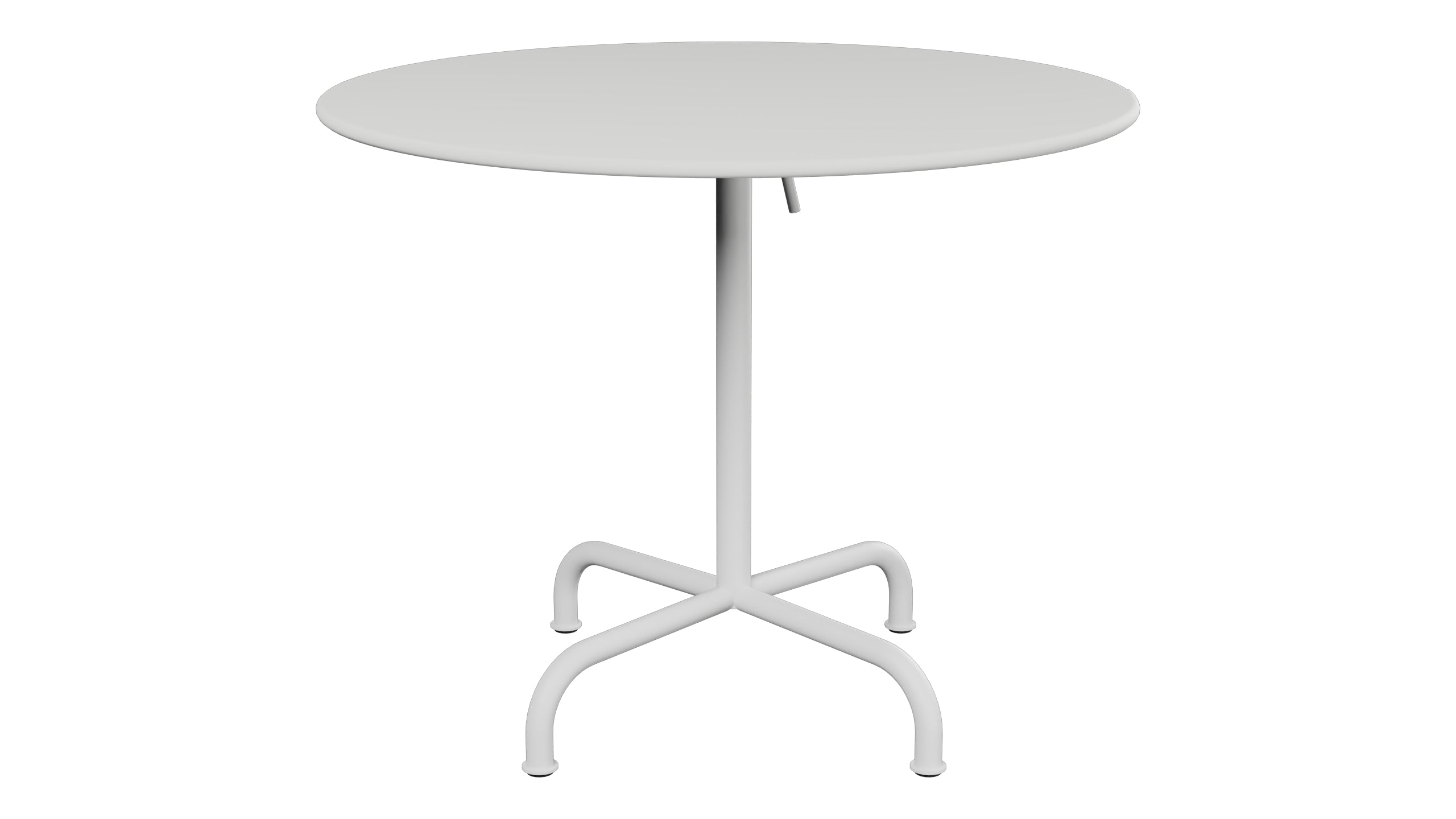 Rigi Metall-Gartentisch ø90 klappbar in Alusilber präsentiert im Onlineshop von KAQTU Design AG. Gartentisch ist von Schaffner