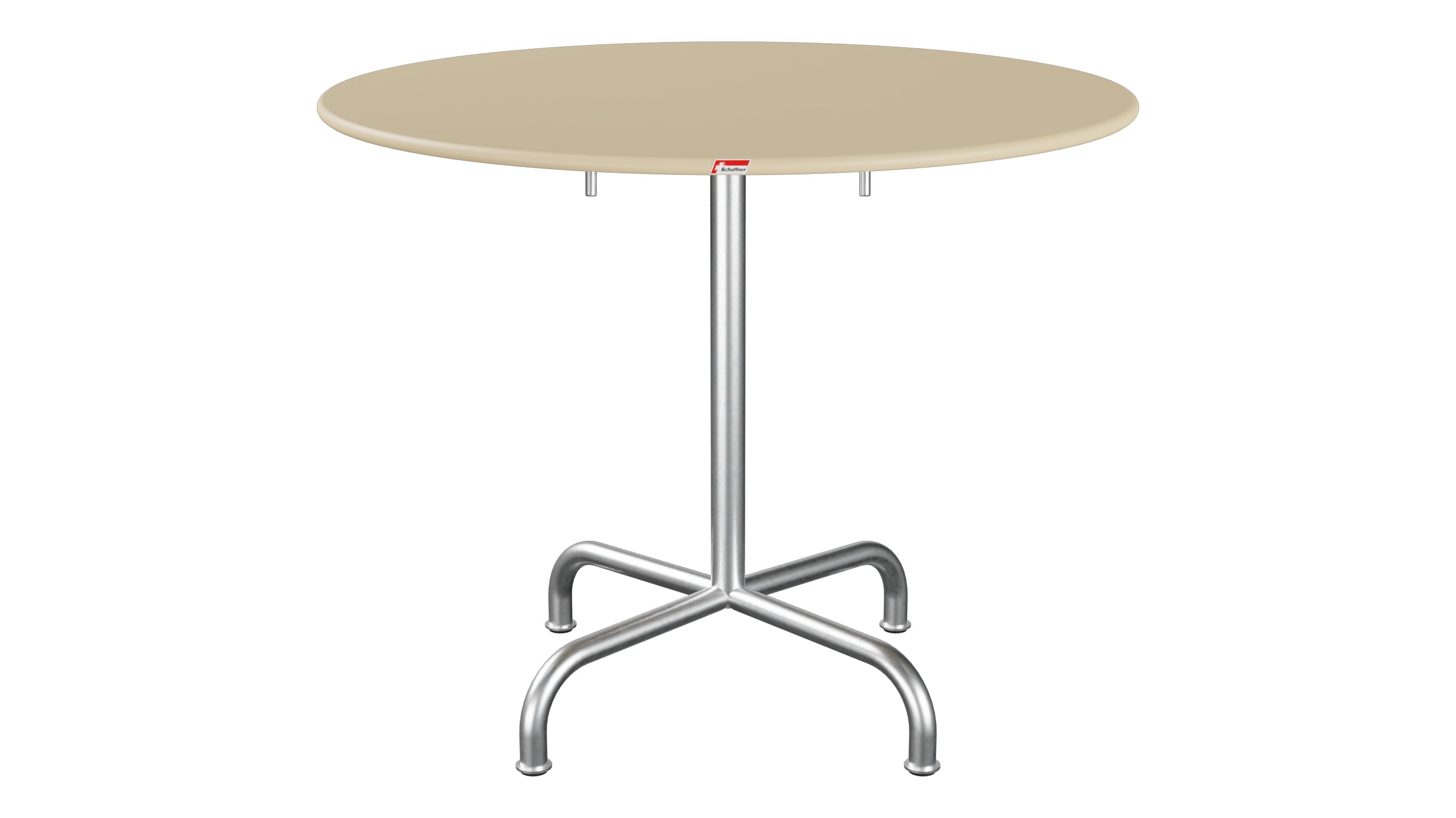 Rigi Metall-Gartentisch ø90 klappbar in Pastellbraun präsentiert im Onlineshop von KAQTU Design AG. Gartentisch ist von Schaffner