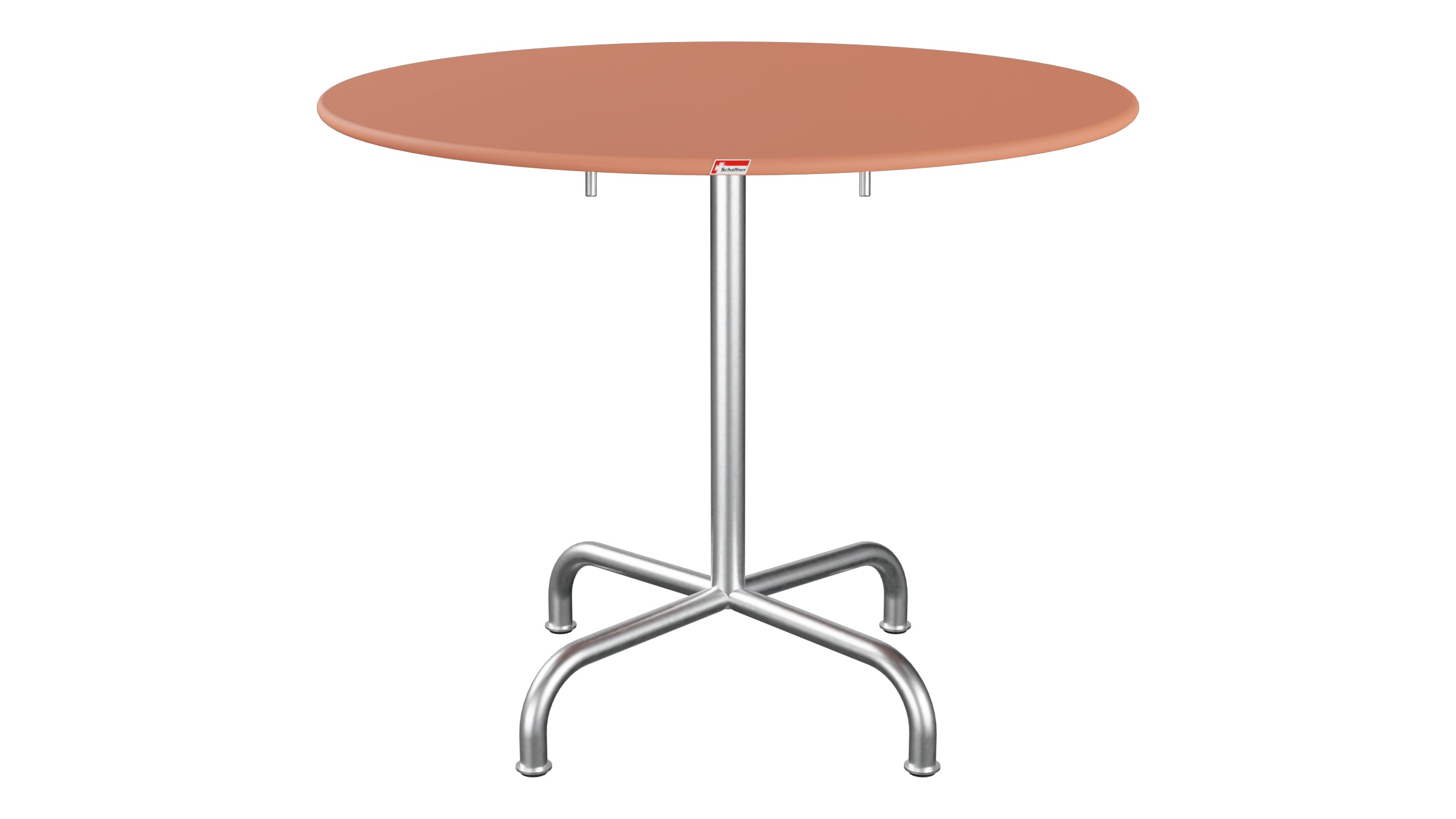 Rigi Metall-Gartentisch ø90 klappbar in Pastellterracotta präsentiert im Onlineshop von KAQTU Design AG. Gartentisch ist von Schaffner