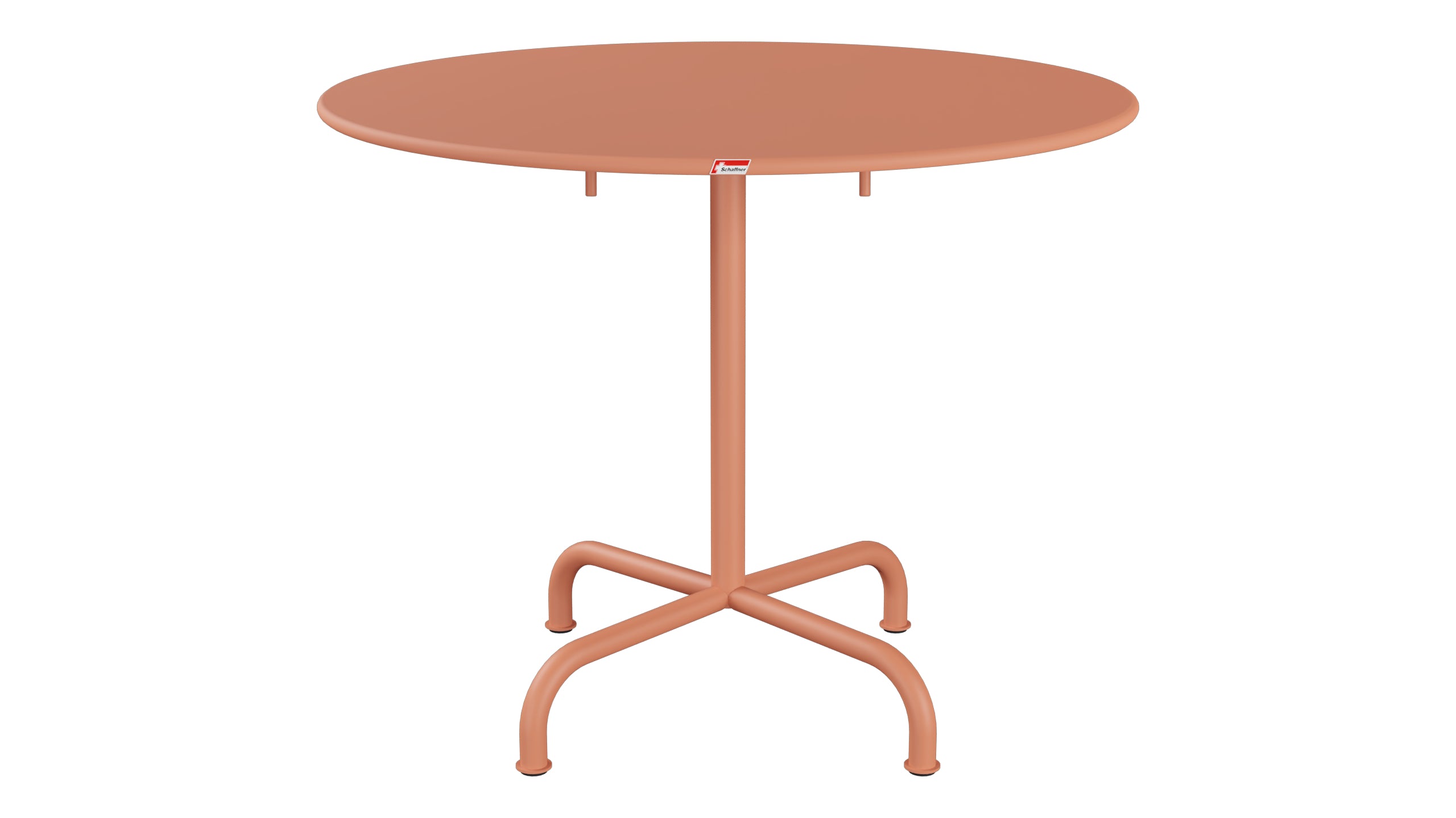 Rigi Metall-Gartentisch ø90 klappbar in Pastellterracotta präsentiert im Onlineshop von KAQTU Design AG. Gartentisch ist von Schaffner