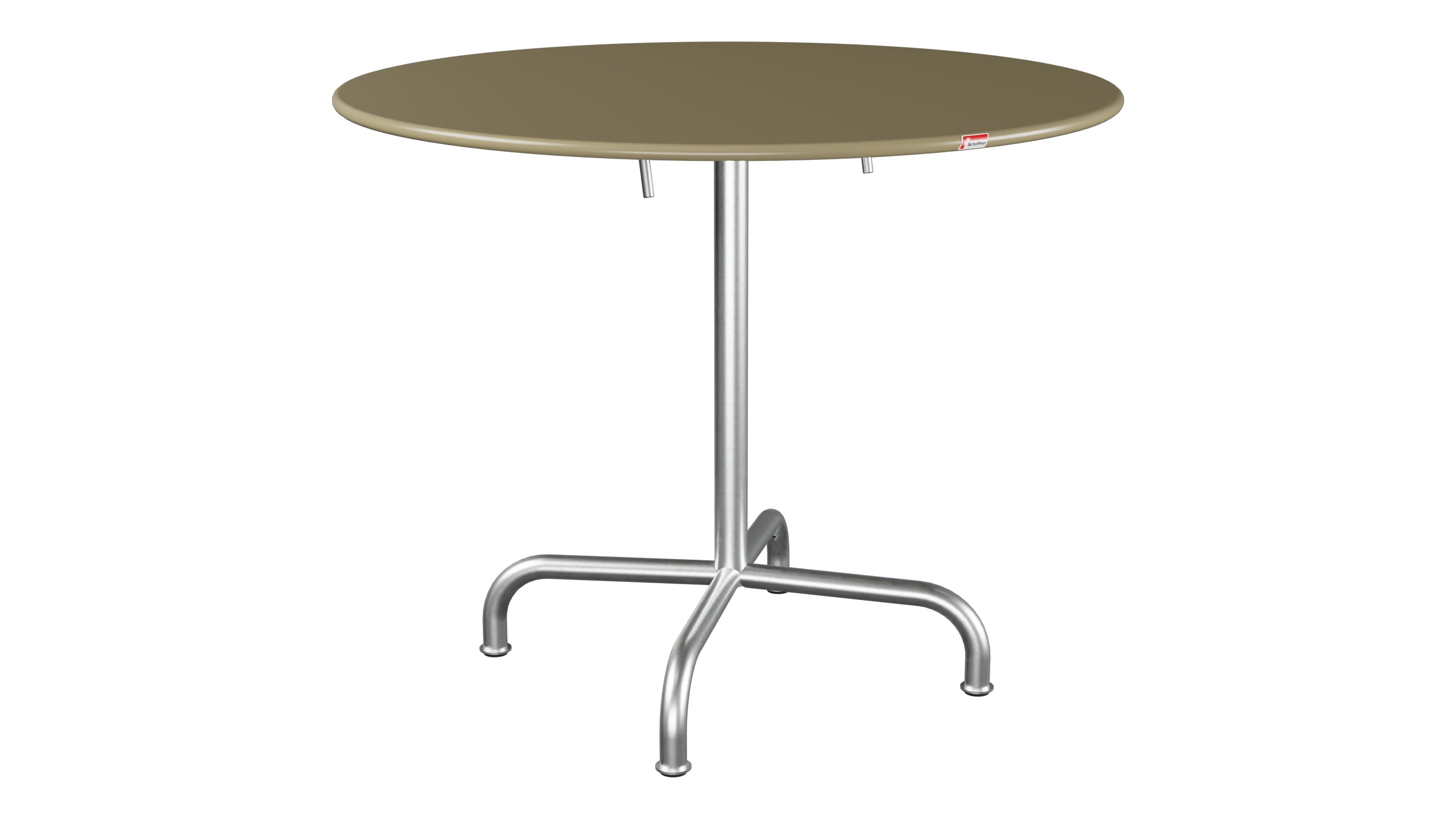 Rigi Metall-Gartentisch ø90 klappbar in Champagner präsentiert im Onlineshop von KAQTU Design AG. Gartentisch ist von Schaffner