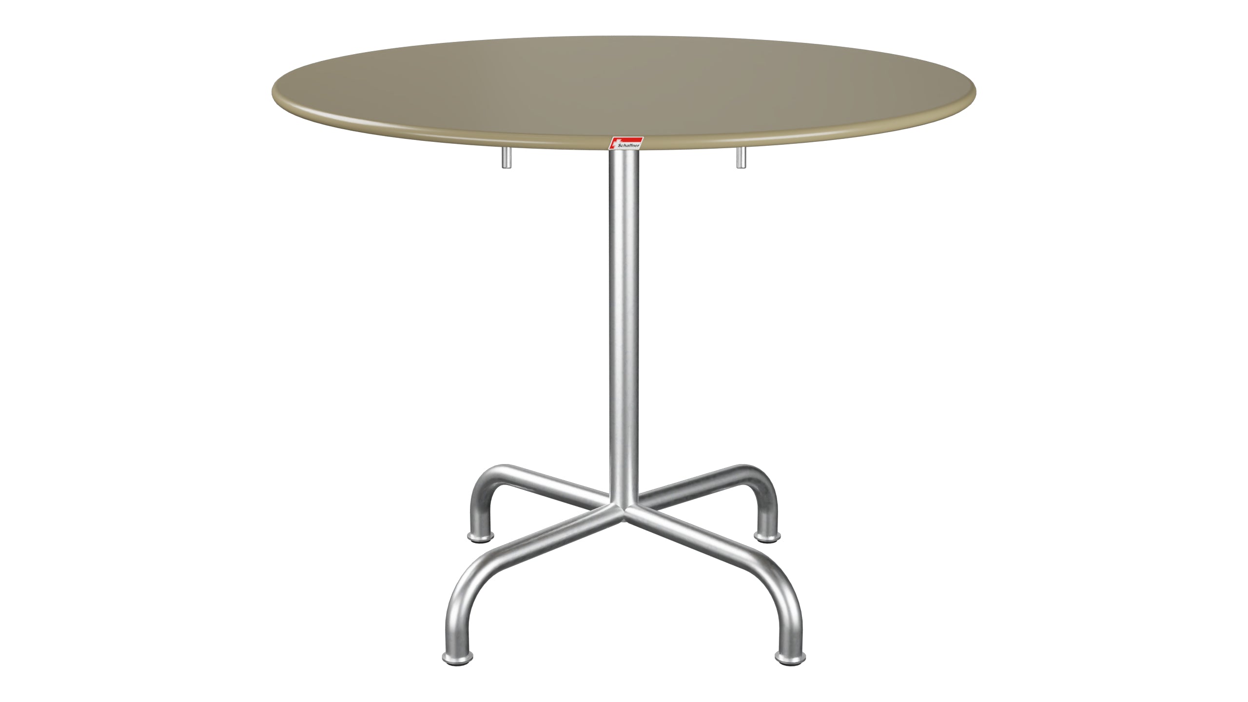 Rigi Metall-Gartentisch ø90 klappbar in Champagner präsentiert im Onlineshop von KAQTU Design AG. Gartentisch ist von Schaffner