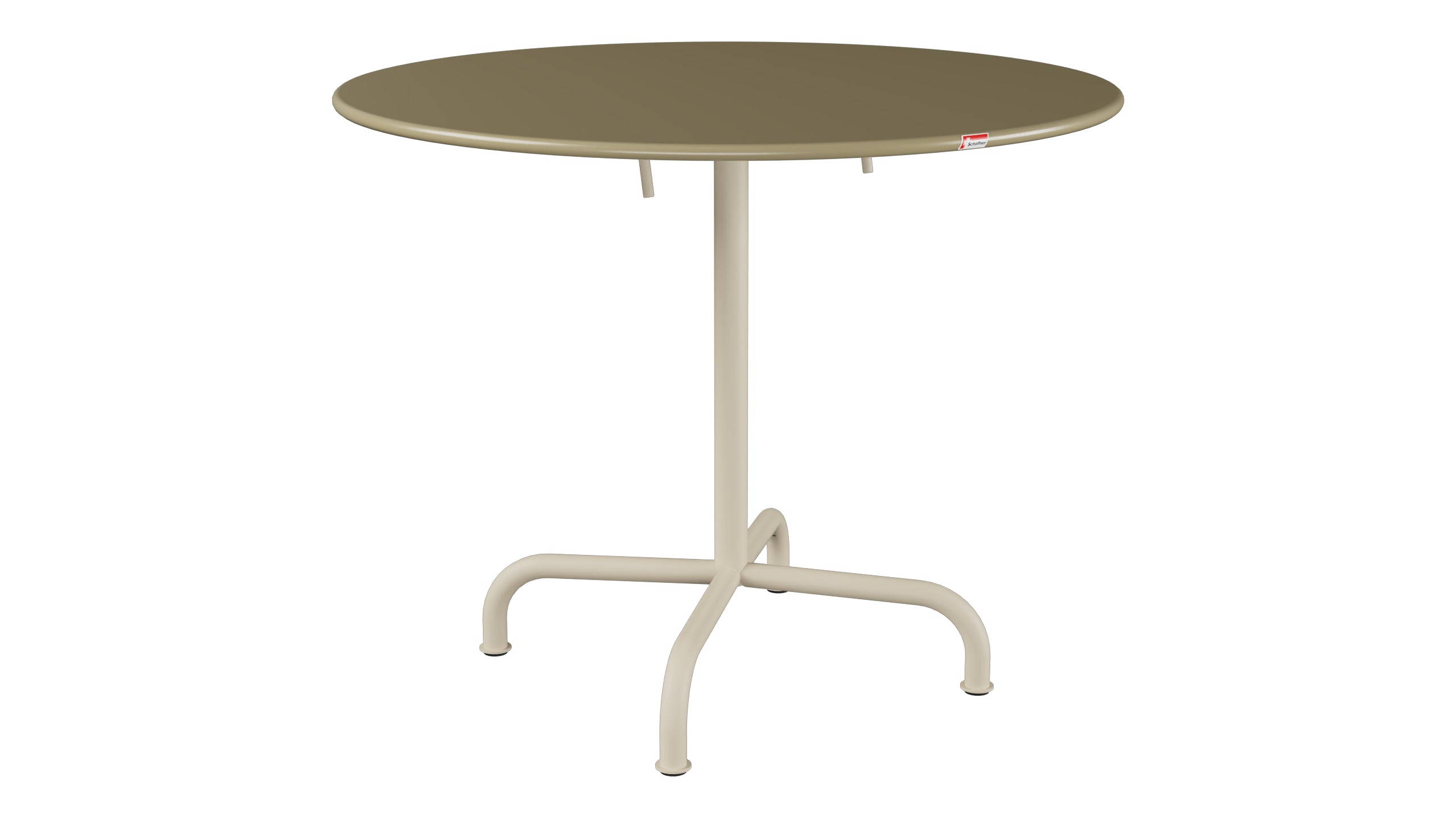 Rigi Metall-Gartentisch ø90 klappbar in Champagner präsentiert im Onlineshop von KAQTU Design AG. Gartentisch ist von Schaffner