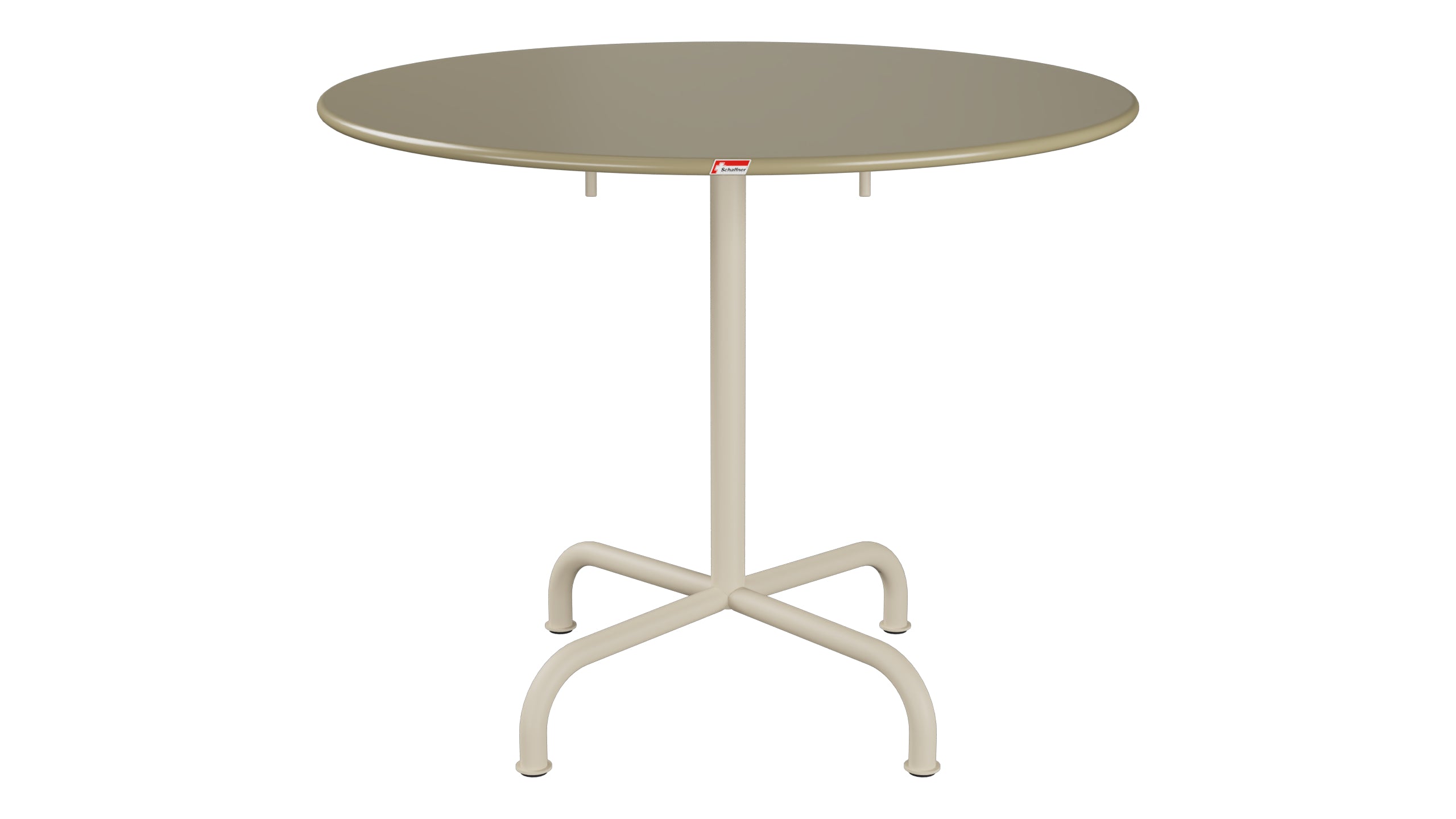 Rigi Metall-Gartentisch ø90 klappbar in Champagner präsentiert im Onlineshop von KAQTU Design AG. Gartentisch ist von Schaffner