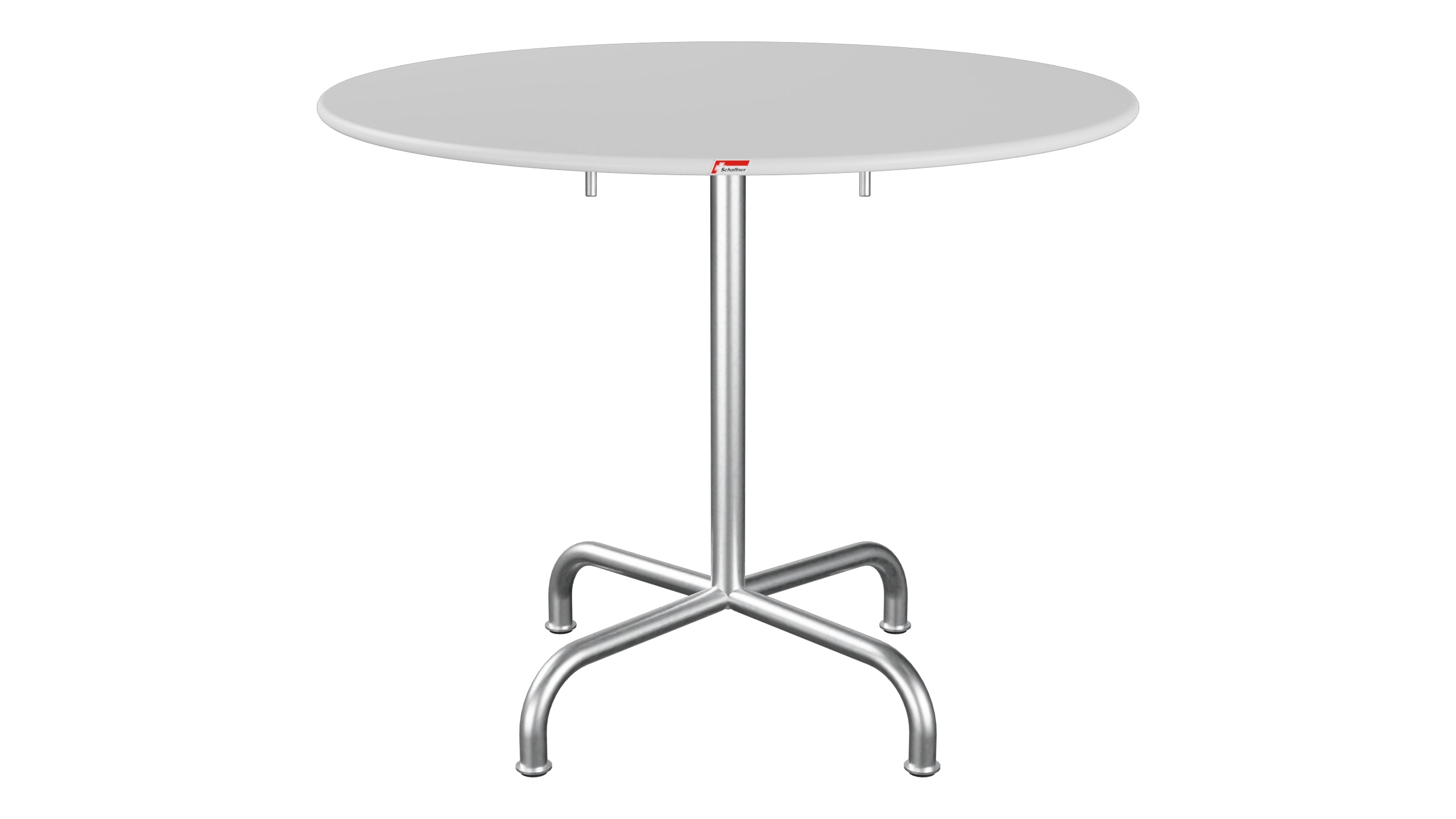 Rigi Metall-Gartentisch ø90 klappbar in Weiss präsentiert im Onlineshop von KAQTU Design AG. Gartentisch ist von Schaffner