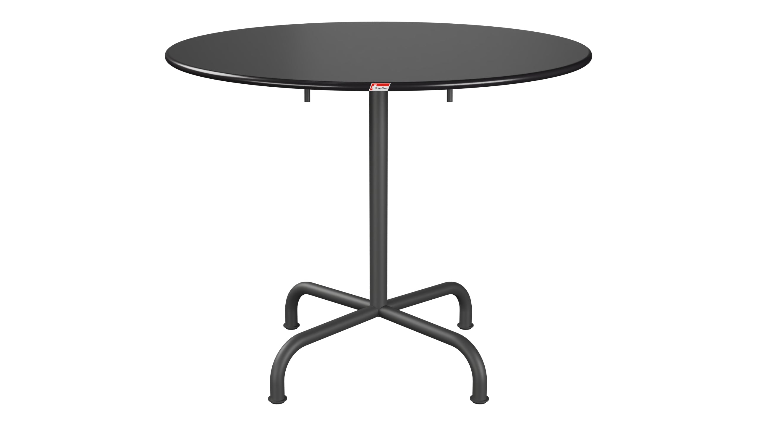 Rigi Metall-Gartentisch ø90 klappbar in Schwarz präsentiert im Onlineshop von KAQTU Design AG. Gartentisch ist von Schaffner