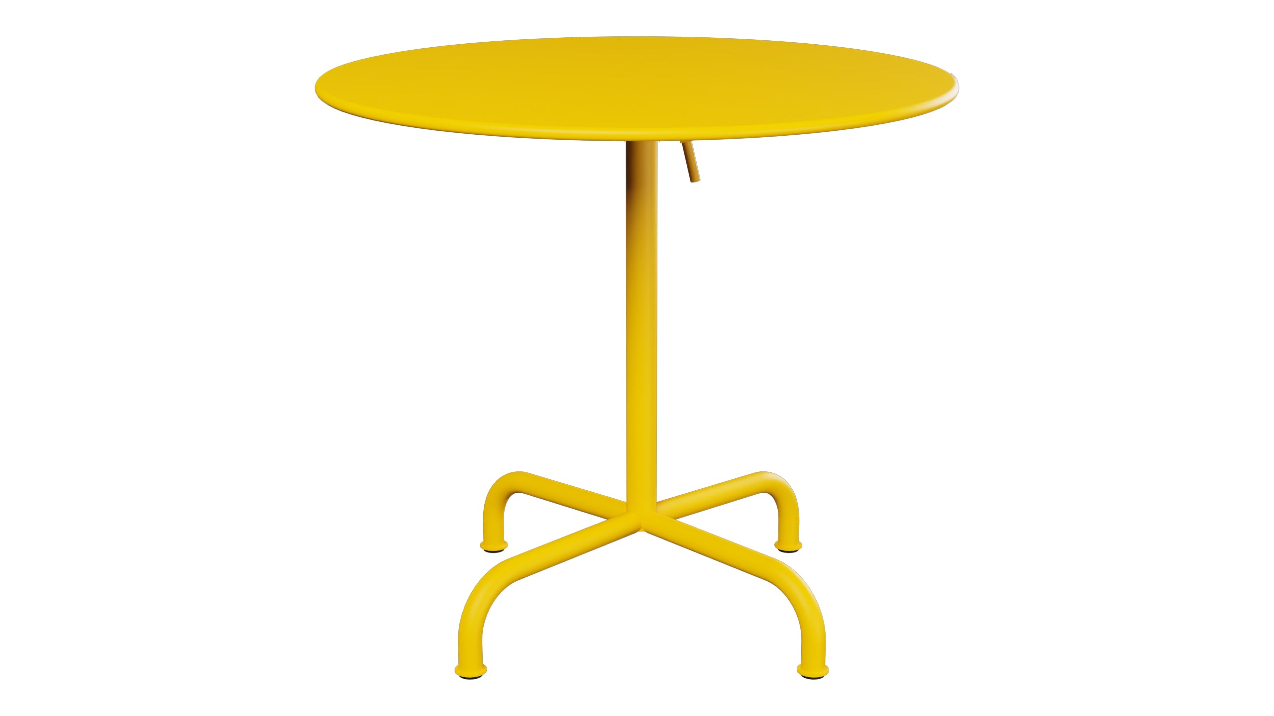 Rigi Metall-Gartentisch ø80 klappbar in Gelb präsentiert im Onlineshop von KAQTU Design AG. Gartentisch ist von Schaffner