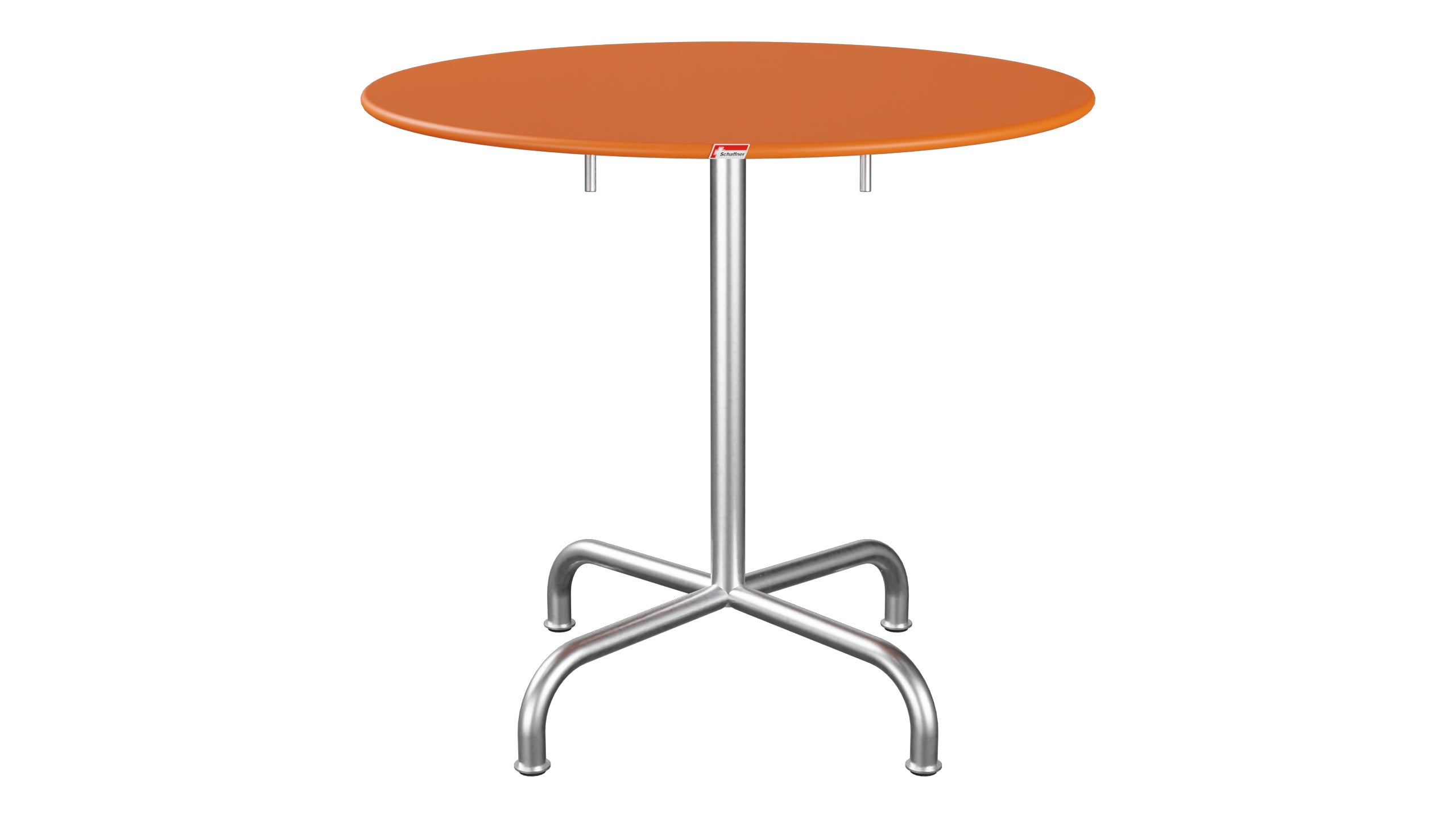 Rigi Metall-Gartentisch ø80 klappbar in Orange präsentiert im Onlineshop von KAQTU Design AG. Gartentisch ist von Schaffner