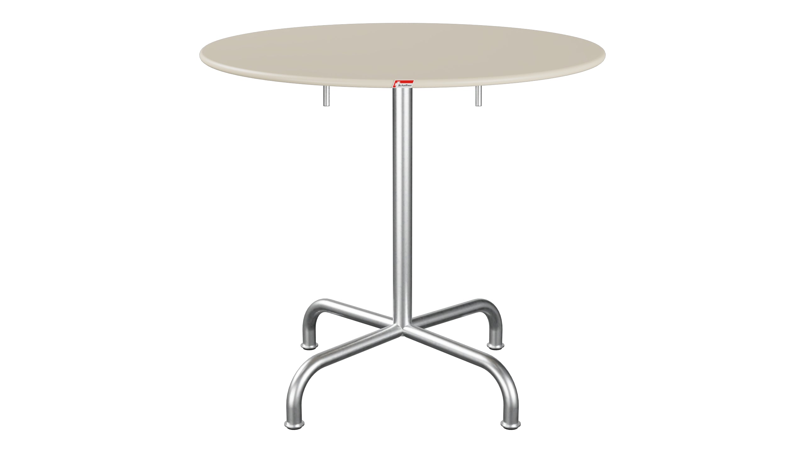 Rigi Metall-Gartentisch ø80 klappbar in Pastellsand präsentiert im Onlineshop von KAQTU Design AG. Gartentisch ist von Schaffner