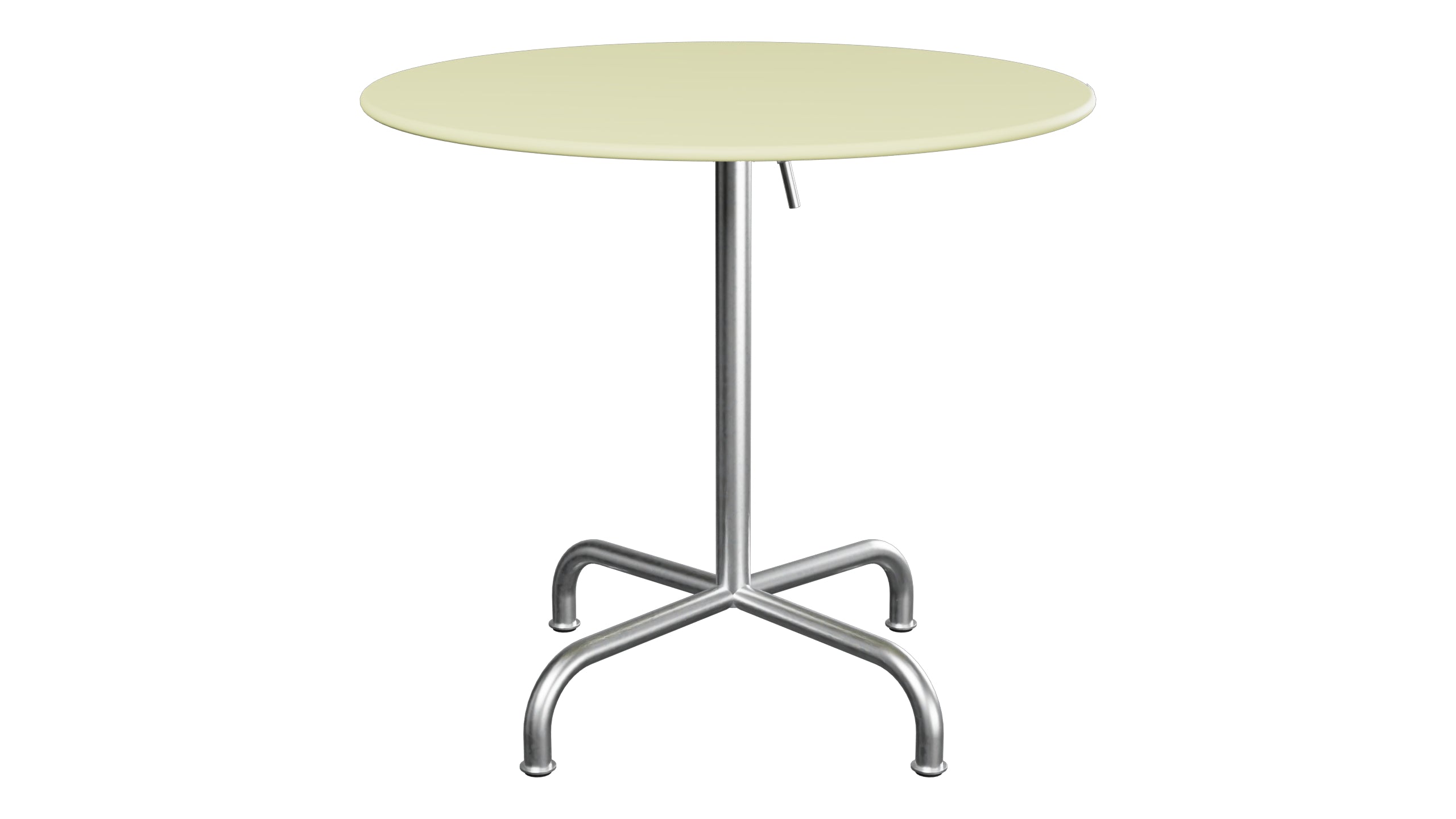 Rigi Metall-Gartentisch ø80 klappbar in Buchsbaumgelb präsentiert im Onlineshop von KAQTU Design AG. Gartentisch ist von Schaffner