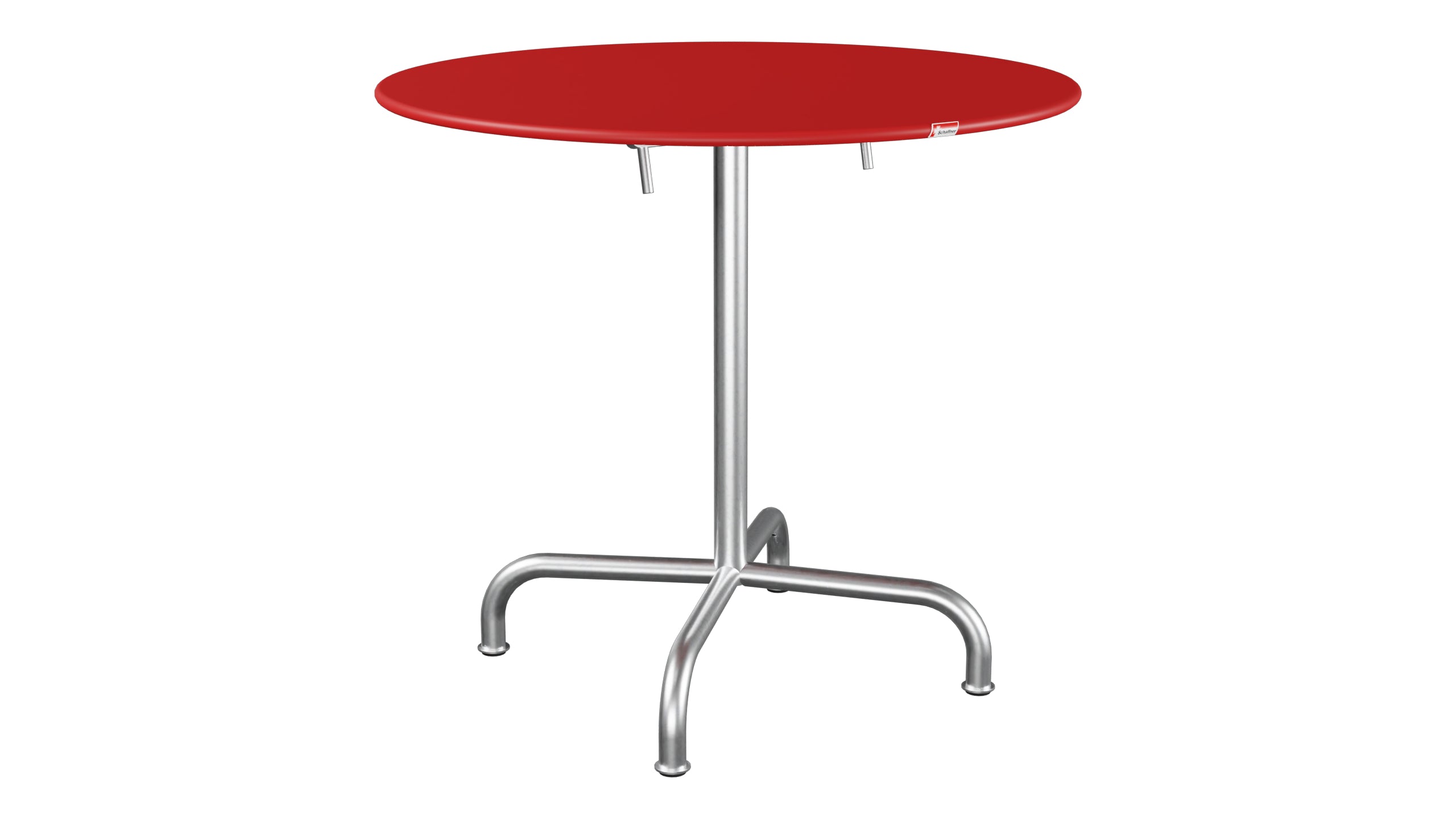 Rigi Metall-Gartentisch ø80 klappbar in Rot präsentiert im Onlineshop von KAQTU Design AG. Gartentisch ist von Schaffner
