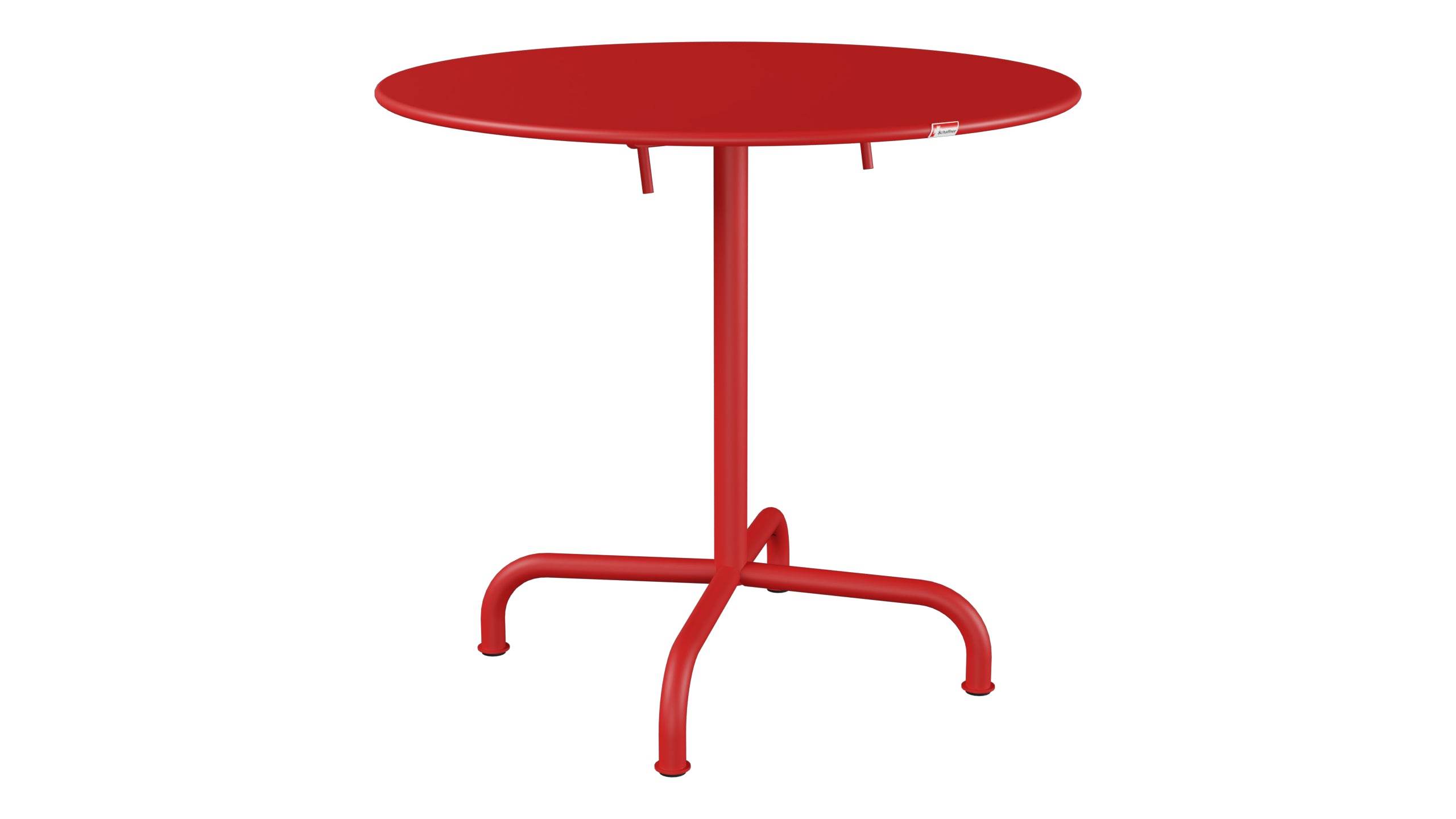 Rigi Metall-Gartentisch ø80 klappbar in Rot präsentiert im Onlineshop von KAQTU Design AG. Gartentisch ist von Schaffner