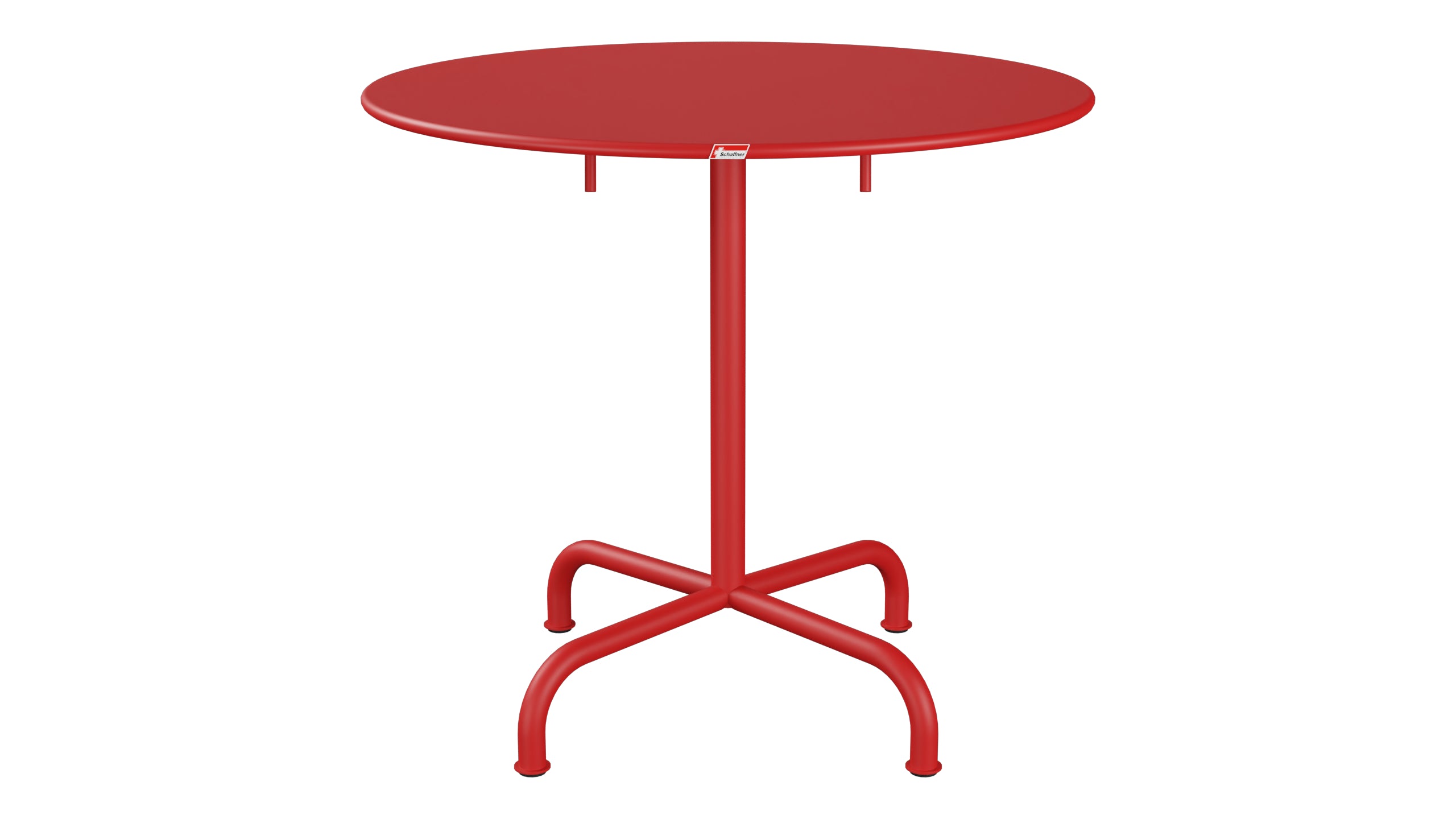 Rigi Metall-Gartentisch ø80 klappbar in Rot präsentiert im Onlineshop von KAQTU Design AG. Gartentisch ist von Schaffner