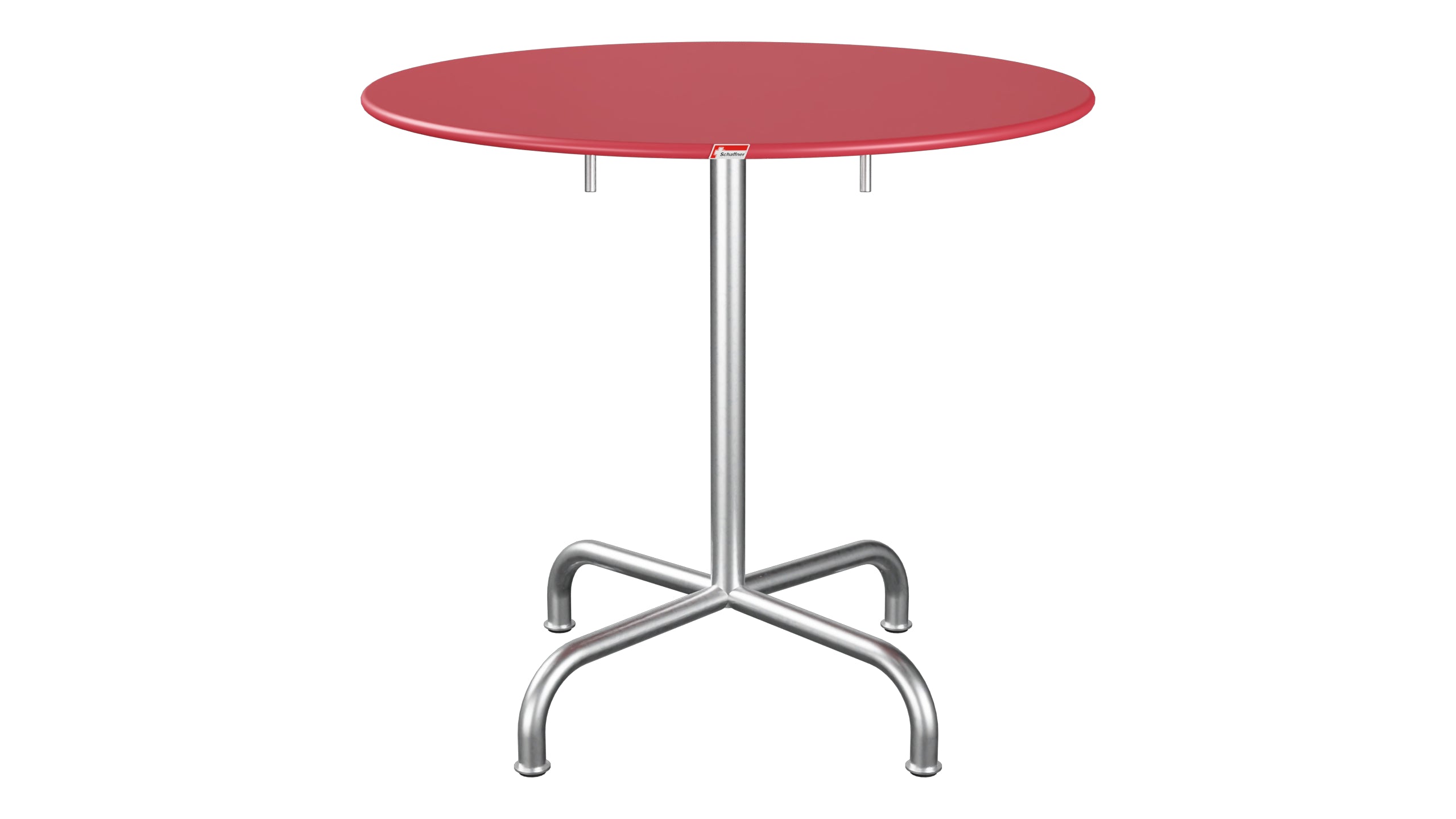 Rigi Metall-Gartentisch ø80 klappbar in Ahornrot präsentiert im Onlineshop von KAQTU Design AG. Gartentisch ist von Schaffner