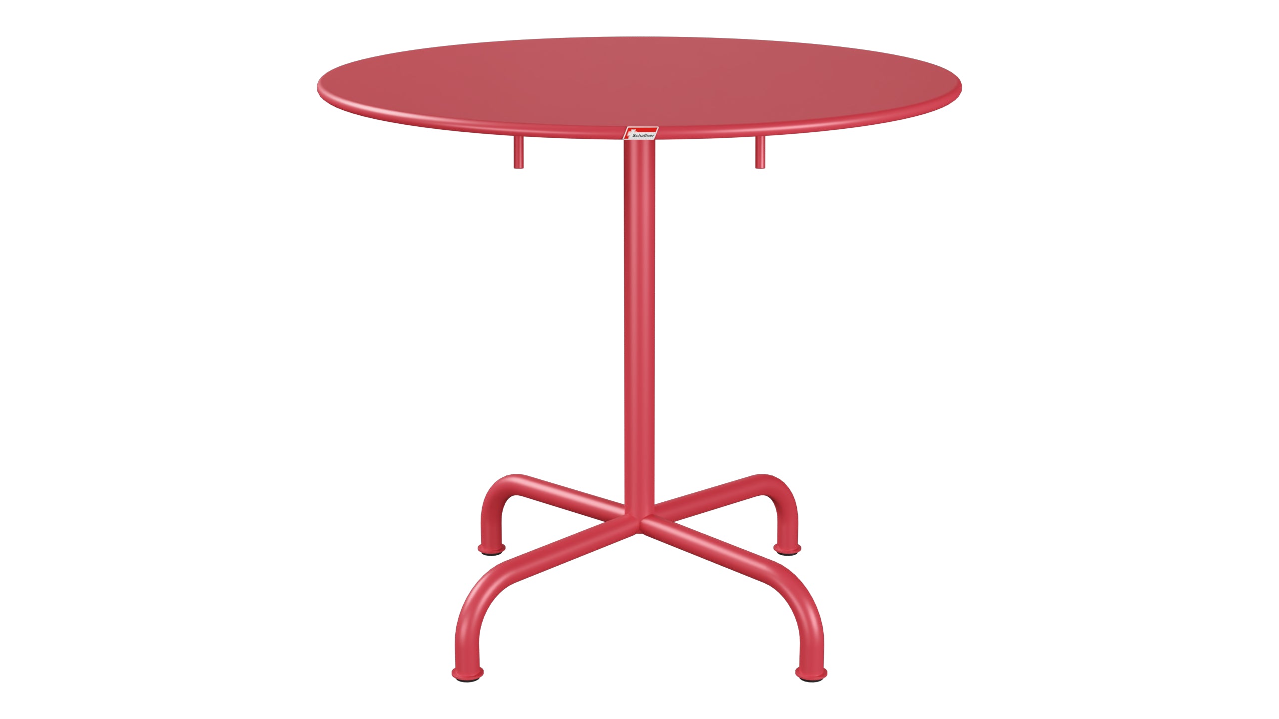 Rigi Metall-Gartentisch ø80 klappbar in Ahornrot präsentiert im Onlineshop von KAQTU Design AG. Gartentisch ist von Schaffner