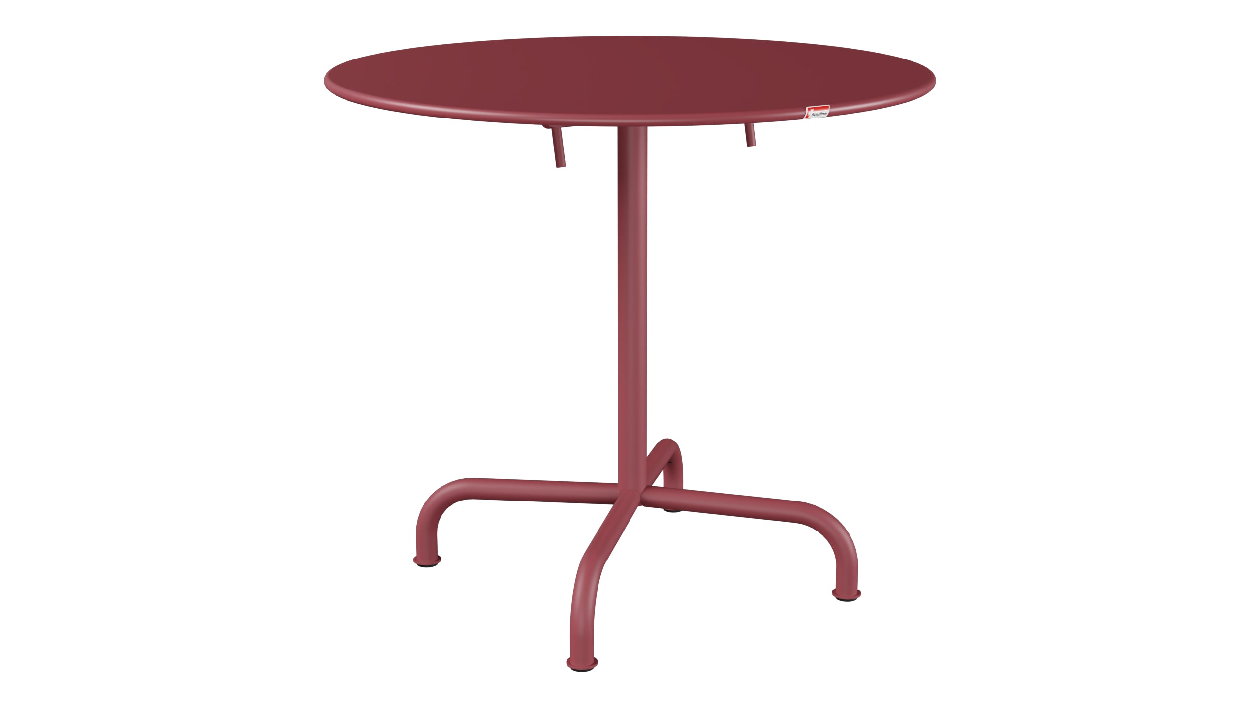 Rigi Metall-Gartentisch ø80 klappbar in Bordeaux präsentiert im Onlineshop von KAQTU Design AG. Gartentisch ist von Schaffner