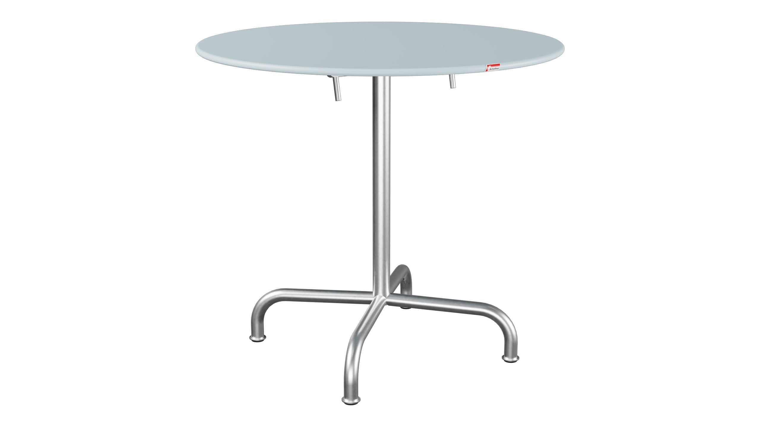 Rigi Metall-Gartentisch ø80 klappbar in Pastellblau präsentiert im Onlineshop von KAQTU Design AG. Gartentisch ist von Schaffner