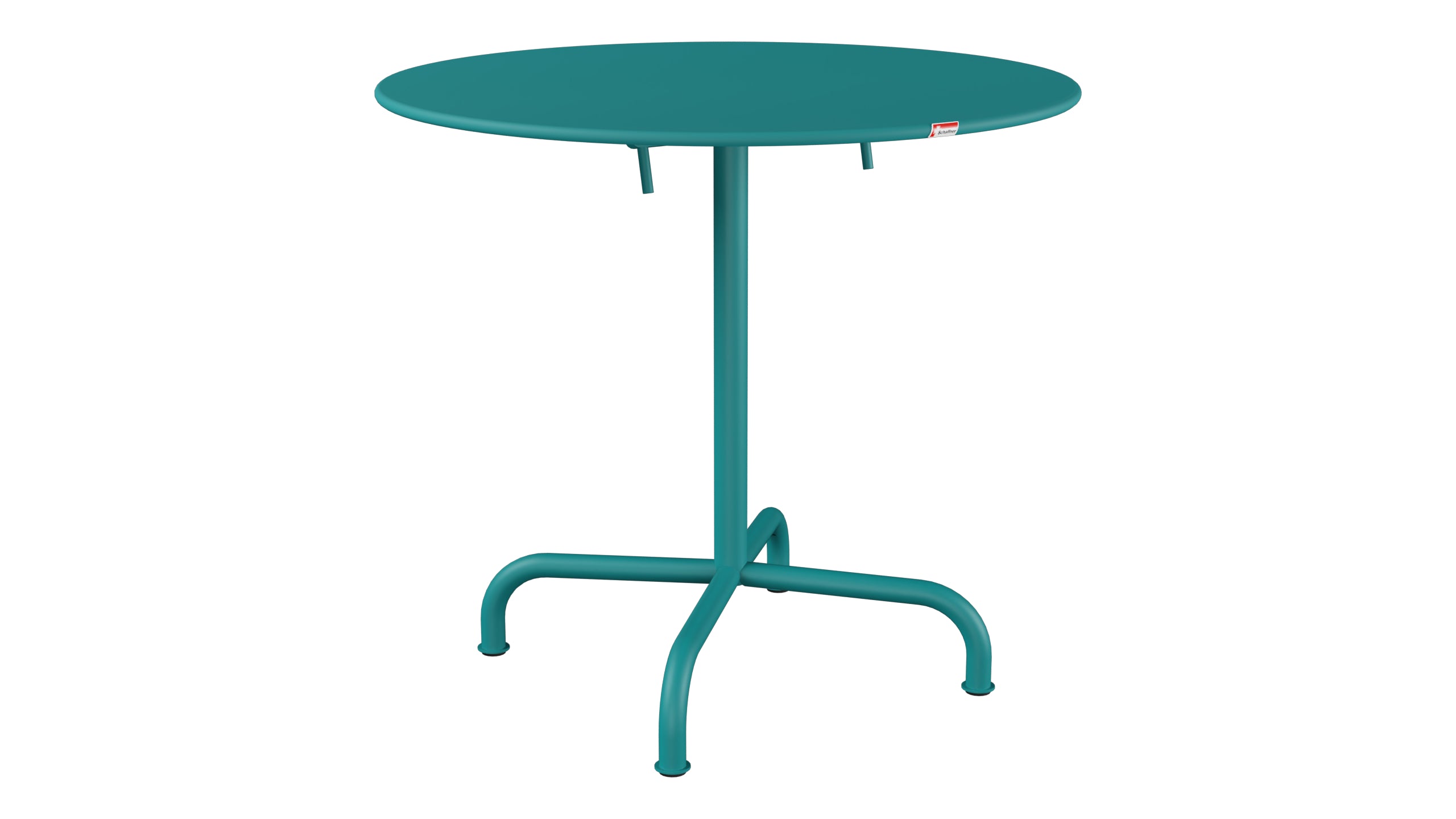 Rigi Metall-Gartentisch ø80 klappbar in Kaliblau präsentiert im Onlineshop von KAQTU Design AG. Gartentisch ist von Schaffner