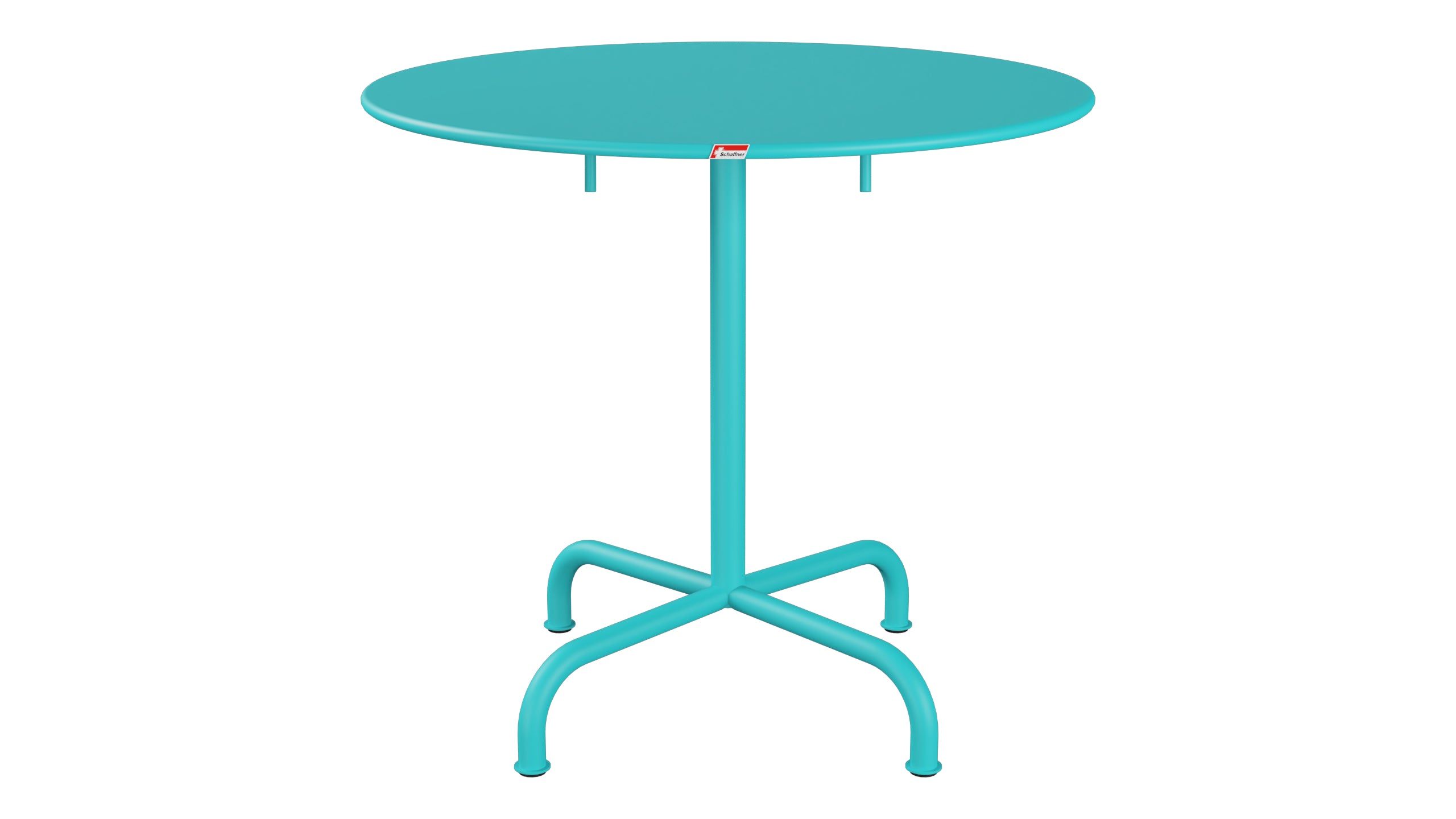 Rigi Metall-Gartentisch ø80 klappbar in Türkis präsentiert im Onlineshop von KAQTU Design AG. Gartentisch ist von Schaffner