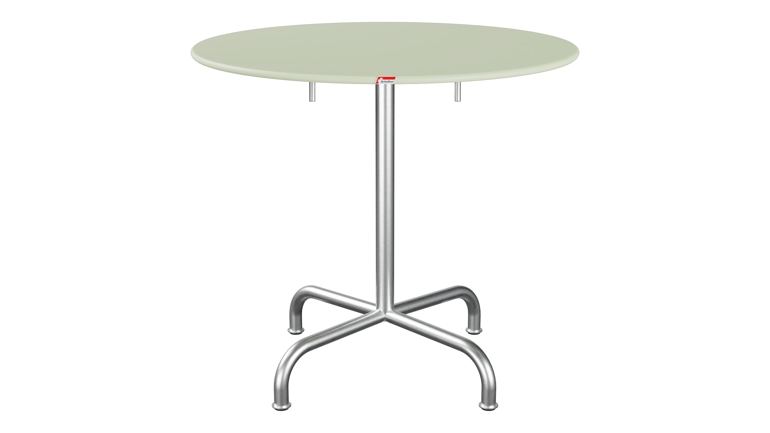 Rigi Metall-Gartentisch ø80 klappbar in Pastellgrün präsentiert im Onlineshop von KAQTU Design AG. Gartentisch ist von Schaffner
