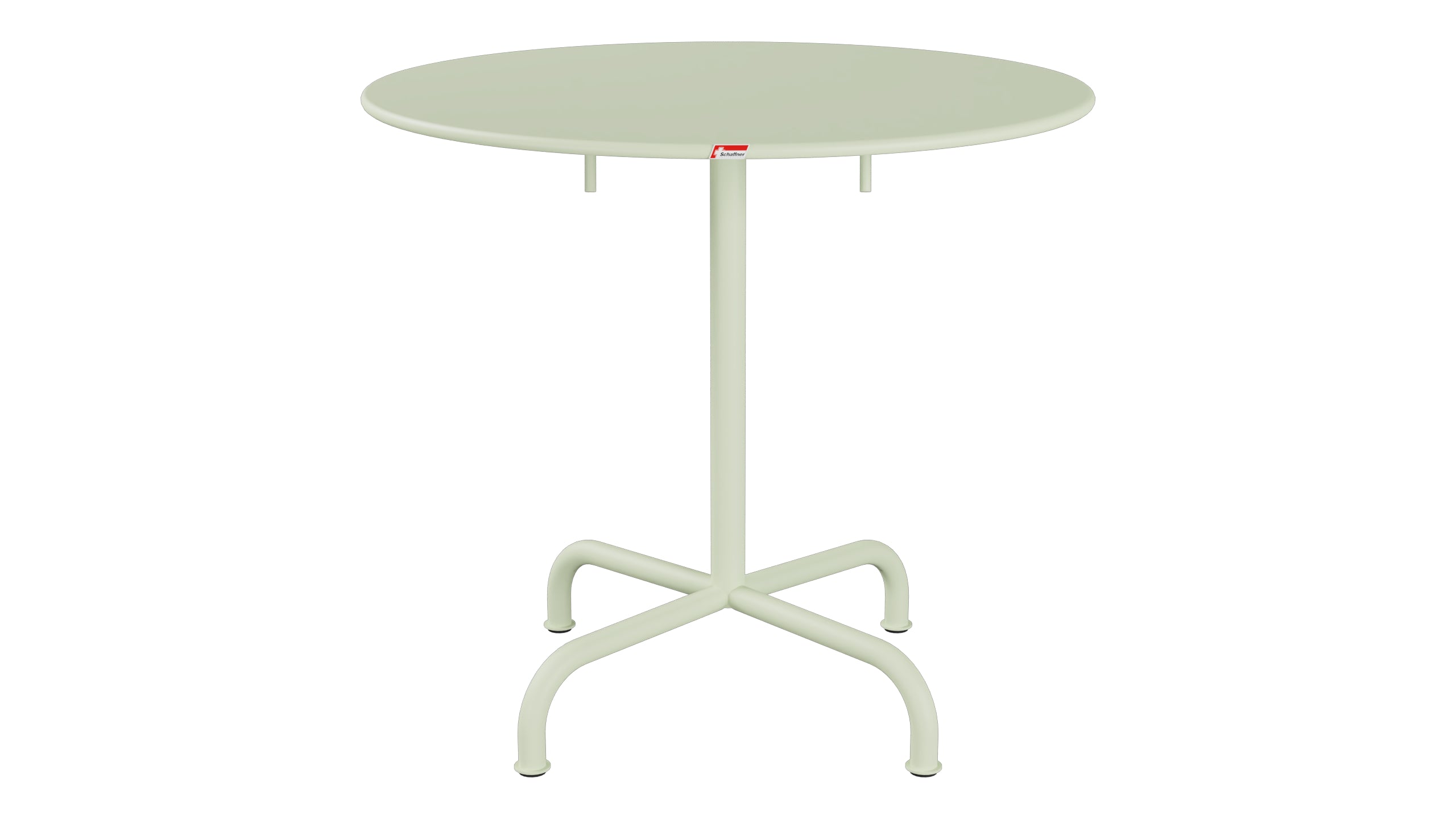 Rigi Metall-Gartentisch ø80 klappbar in Pastellgrün präsentiert im Onlineshop von KAQTU Design AG. Gartentisch ist von Schaffner