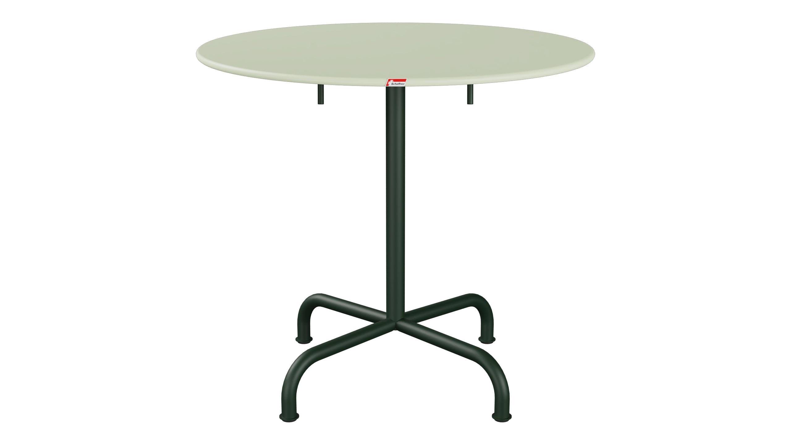 Rigi Metall-Gartentisch ø80 klappbar in Pastellgrün präsentiert im Onlineshop von KAQTU Design AG. Gartentisch ist von Schaffner