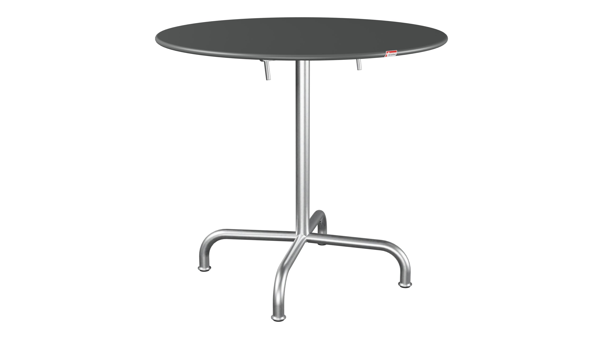 Rigi Metall-Gartentisch ø80 klappbar in Graphit präsentiert im Onlineshop von KAQTU Design AG. Gartentisch ist von Schaffner