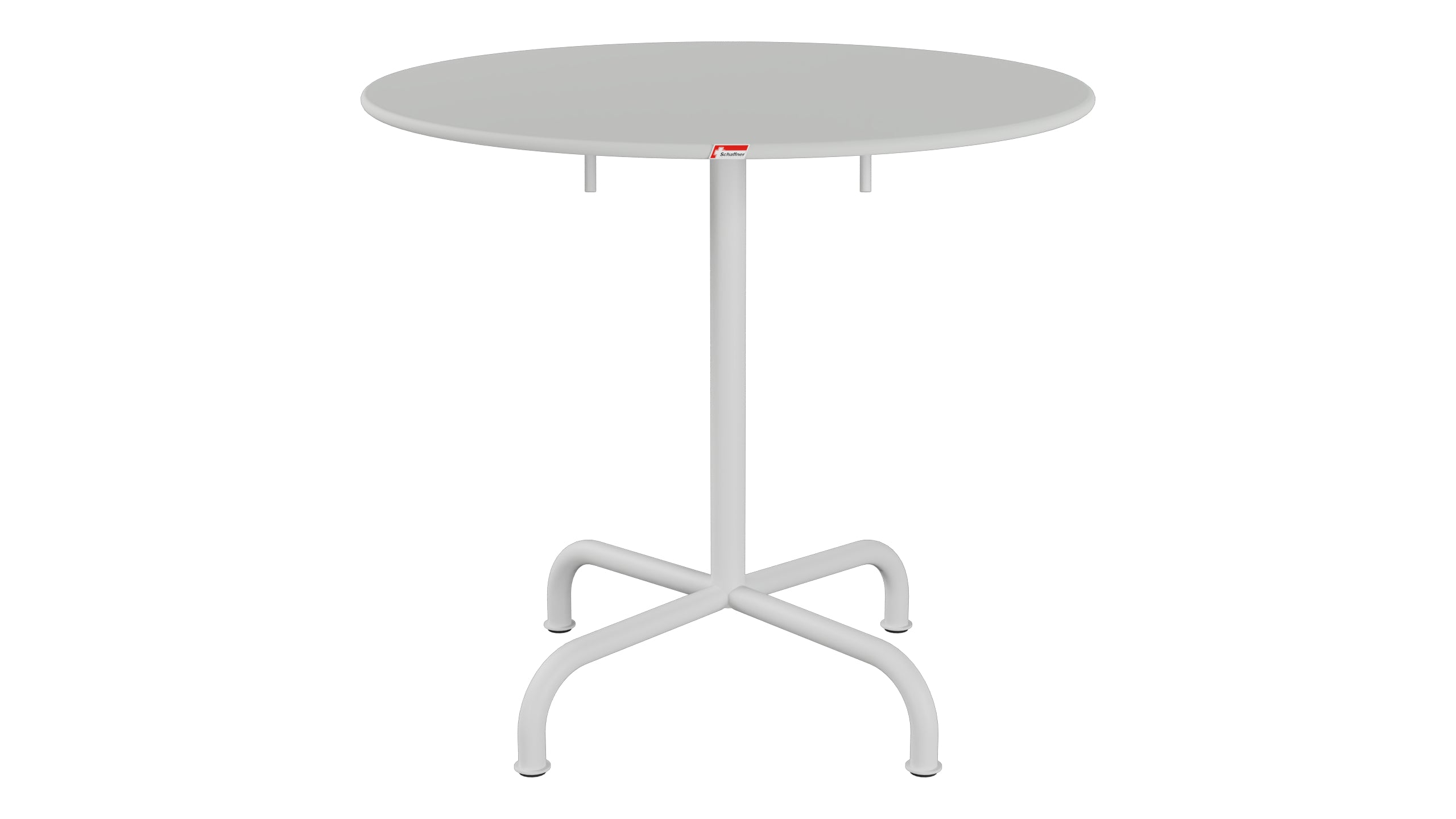 Rigi Metall-Gartentisch ø80 klappbar in Alusilber präsentiert im Onlineshop von KAQTU Design AG. Gartentisch ist von Schaffner