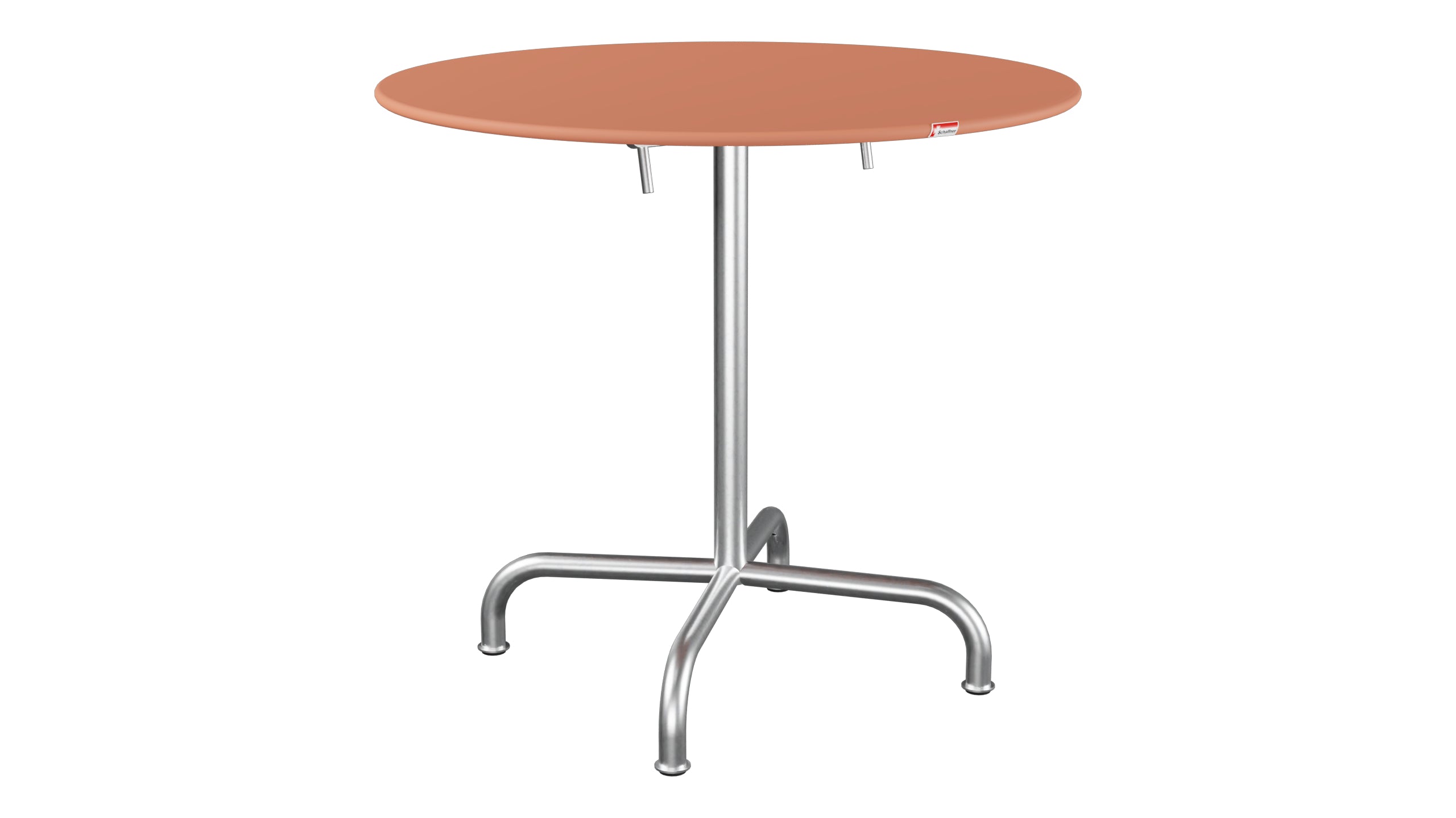Rigi Metall-Gartentisch ø80 klappbar in Pastellterracotta präsentiert im Onlineshop von KAQTU Design AG. Gartentisch ist von Schaffner