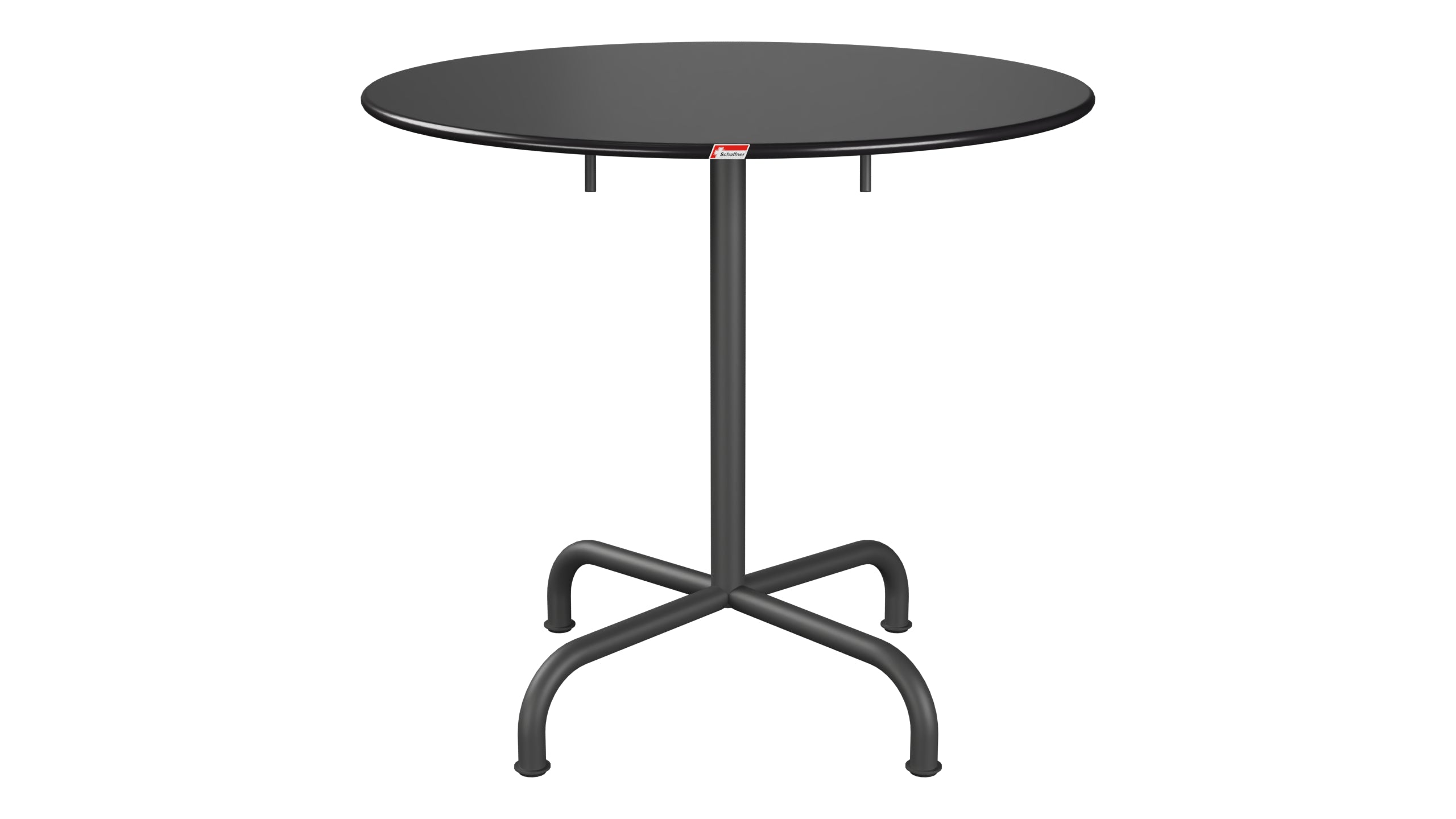Rigi Metall-Gartentisch ø80 klappbar in Schwarz präsentiert im Onlineshop von KAQTU Design AG. Gartentisch ist von Schaffner