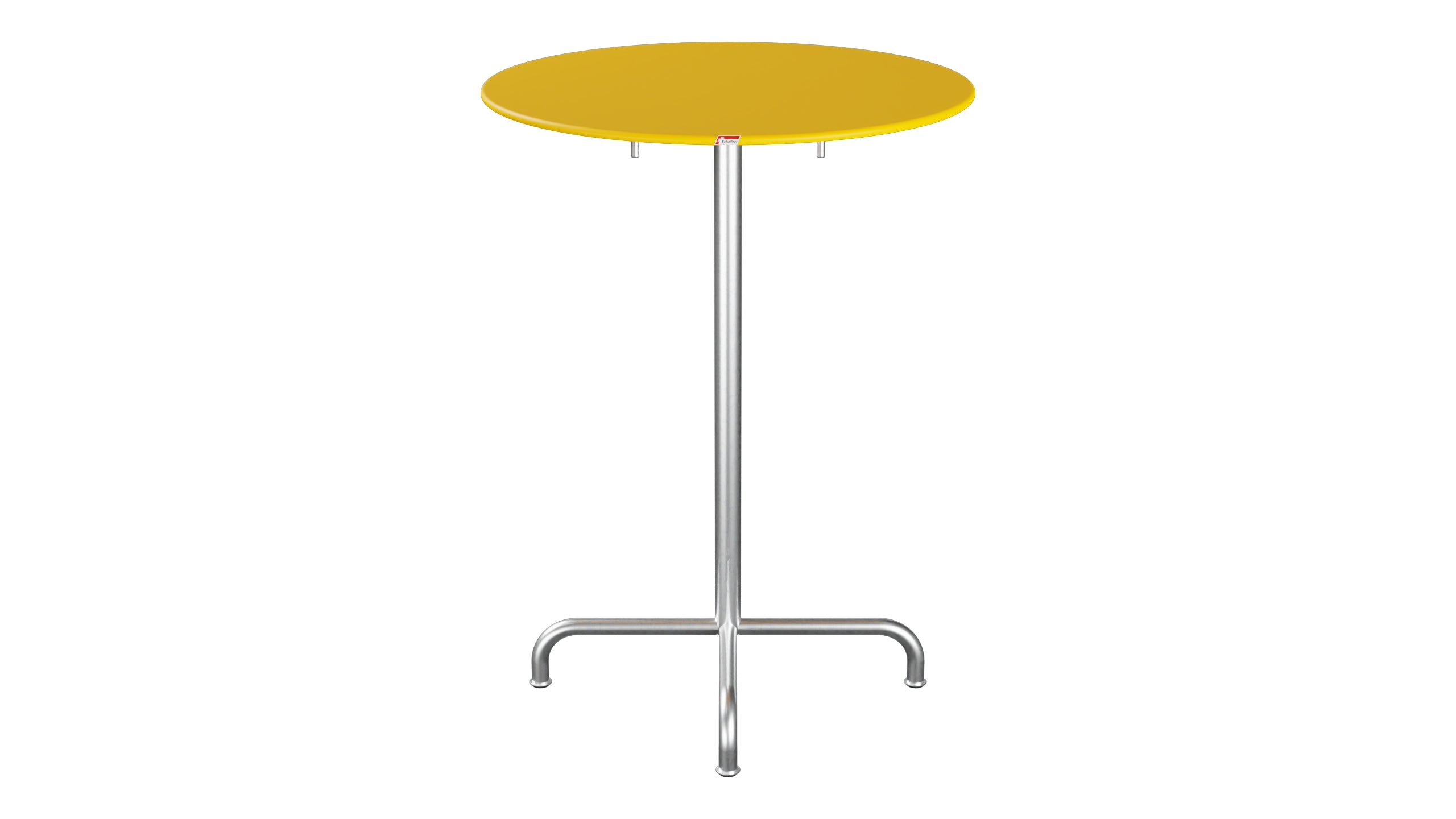 Rigi Metall-Stehtisch Outdoor ø80 / 110 klappbar  in Gelb präsentiert im Onlineshop von KAQTU Design AG. Hochtisch Outdoor ist von Schaffner