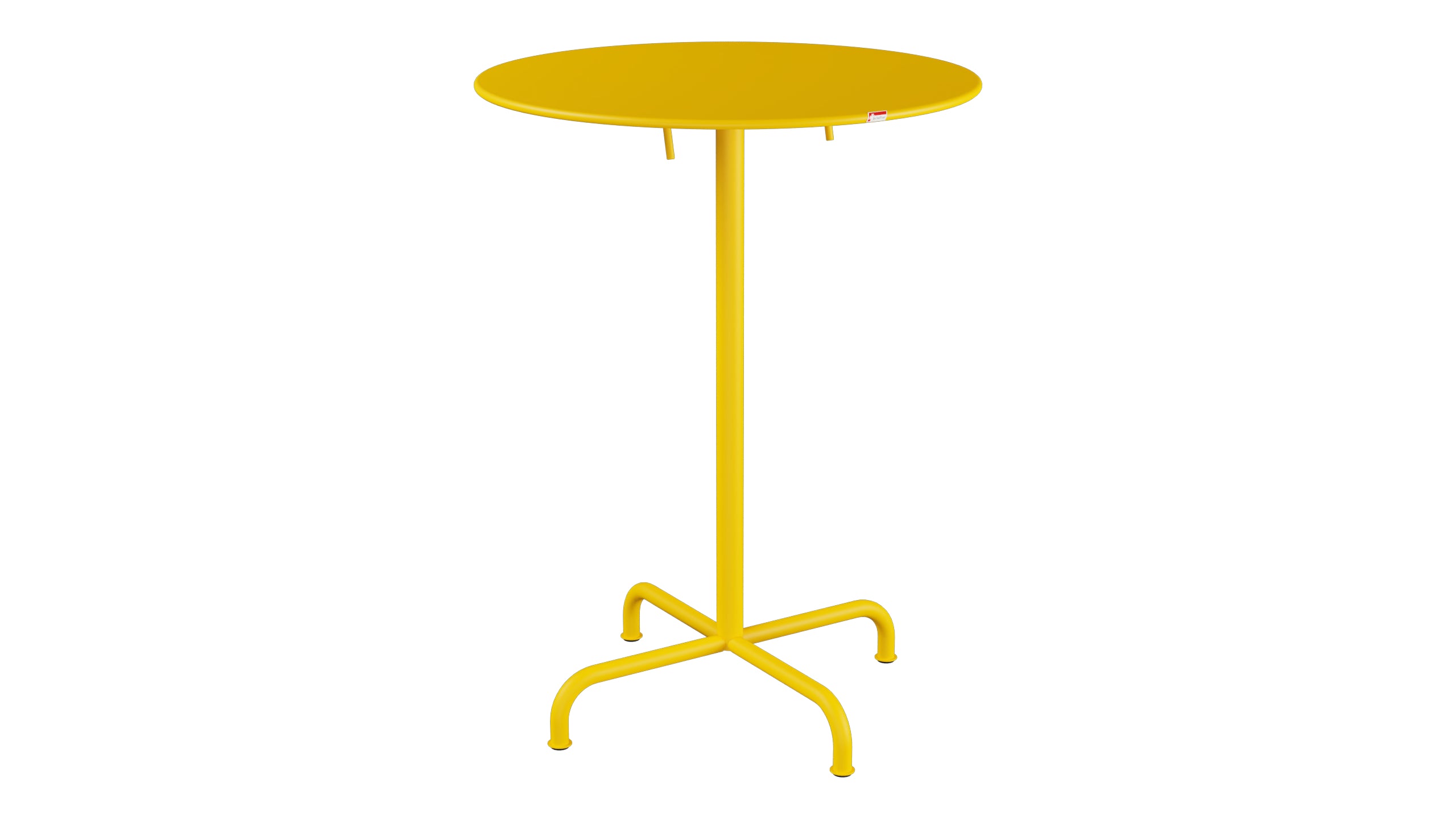 Rigi Metall-Stehtisch Outdoor ø80 / 110 klappbar  in Gelb präsentiert im Onlineshop von KAQTU Design AG. Hochtisch Outdoor ist von Schaffner