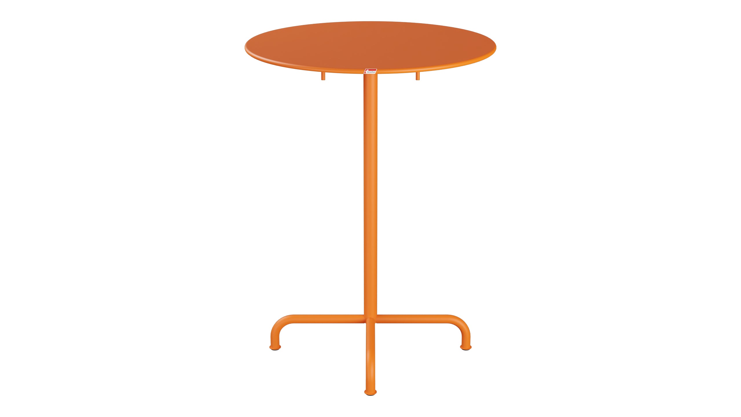 Rigi Metall-Stehtisch Outdoor ø80 / 110 klappbar  in Orange präsentiert im Onlineshop von KAQTU Design AG. Hochtisch Outdoor ist von Schaffner