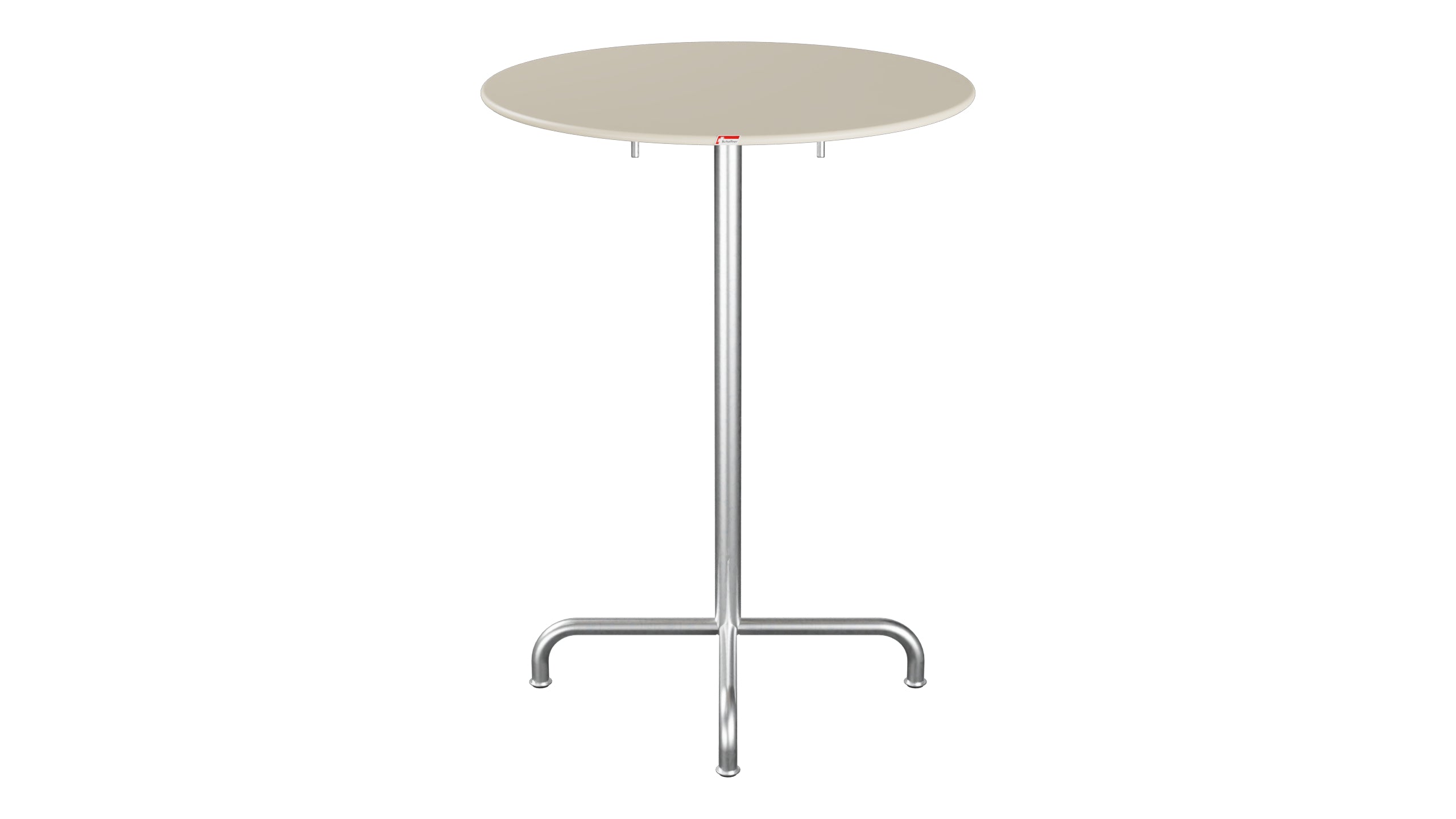 Rigi Metall-Stehtisch Outdoor ø80 / 110 klappbar  in Pastellsand präsentiert im Onlineshop von KAQTU Design AG. Hochtisch Outdoor ist von Schaffner